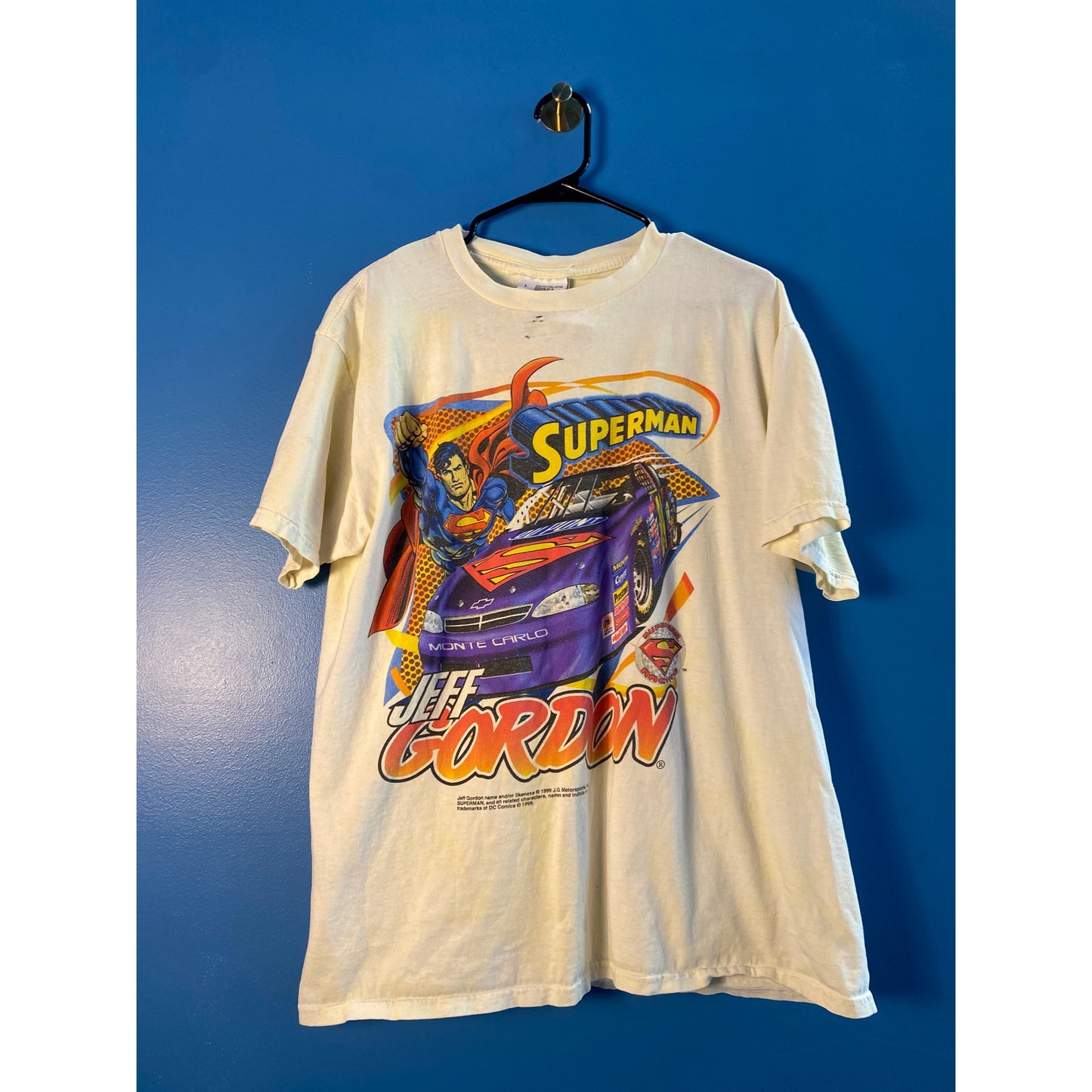 Vintage Competitors View Jeff Gordon Superman Monte Carlo Race Car Shirt Large