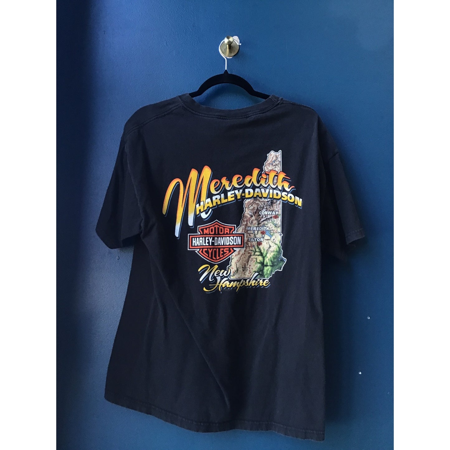 Harley Davidson 2005 Laconia Bike Week Meredith New Hampshire Black Shirt Large