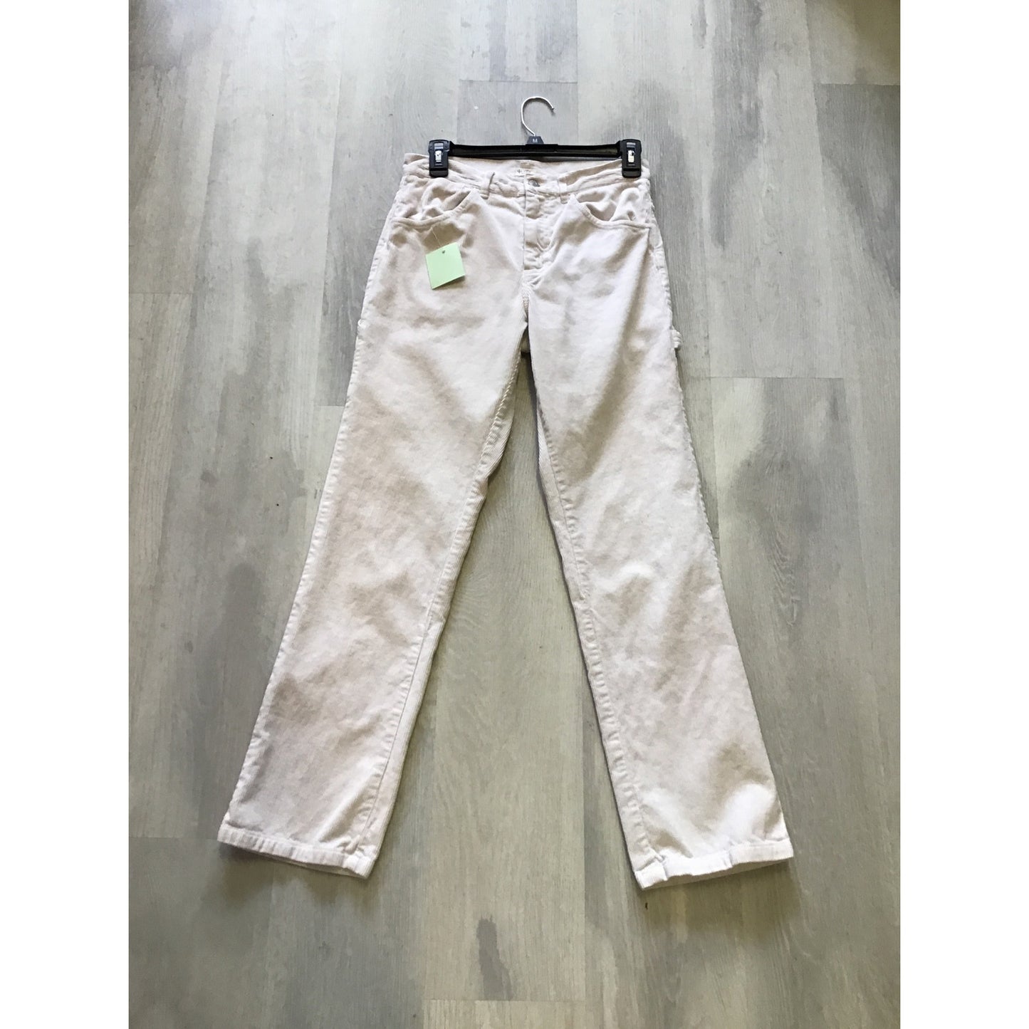 J. Galt Cream Corduroy Pants Straight Leg Pockets Light Wash Women's Size Medium