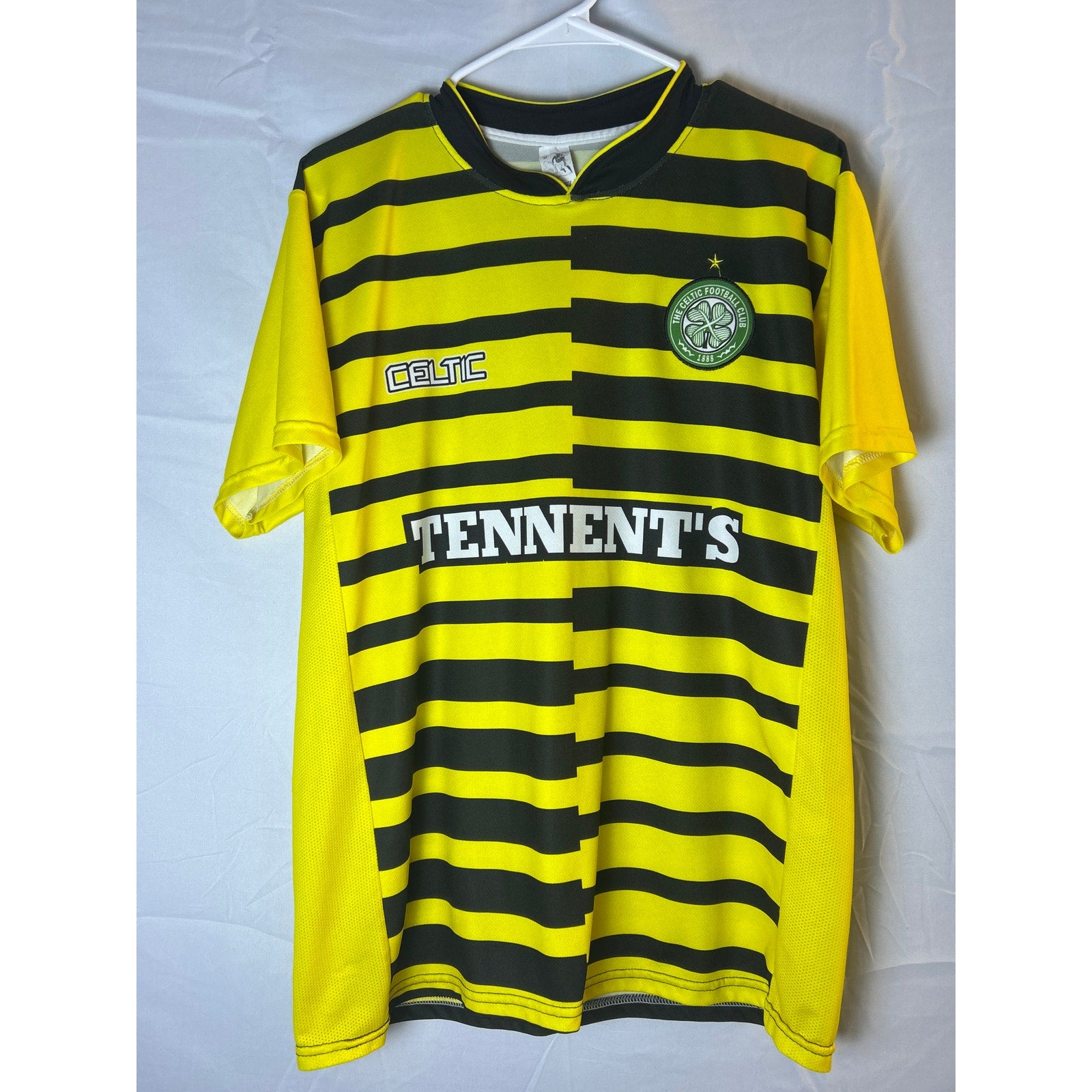 Celtic Soccer Jersey #7 FC Football Club Scotland Tennents SS Shirt Mens Medium