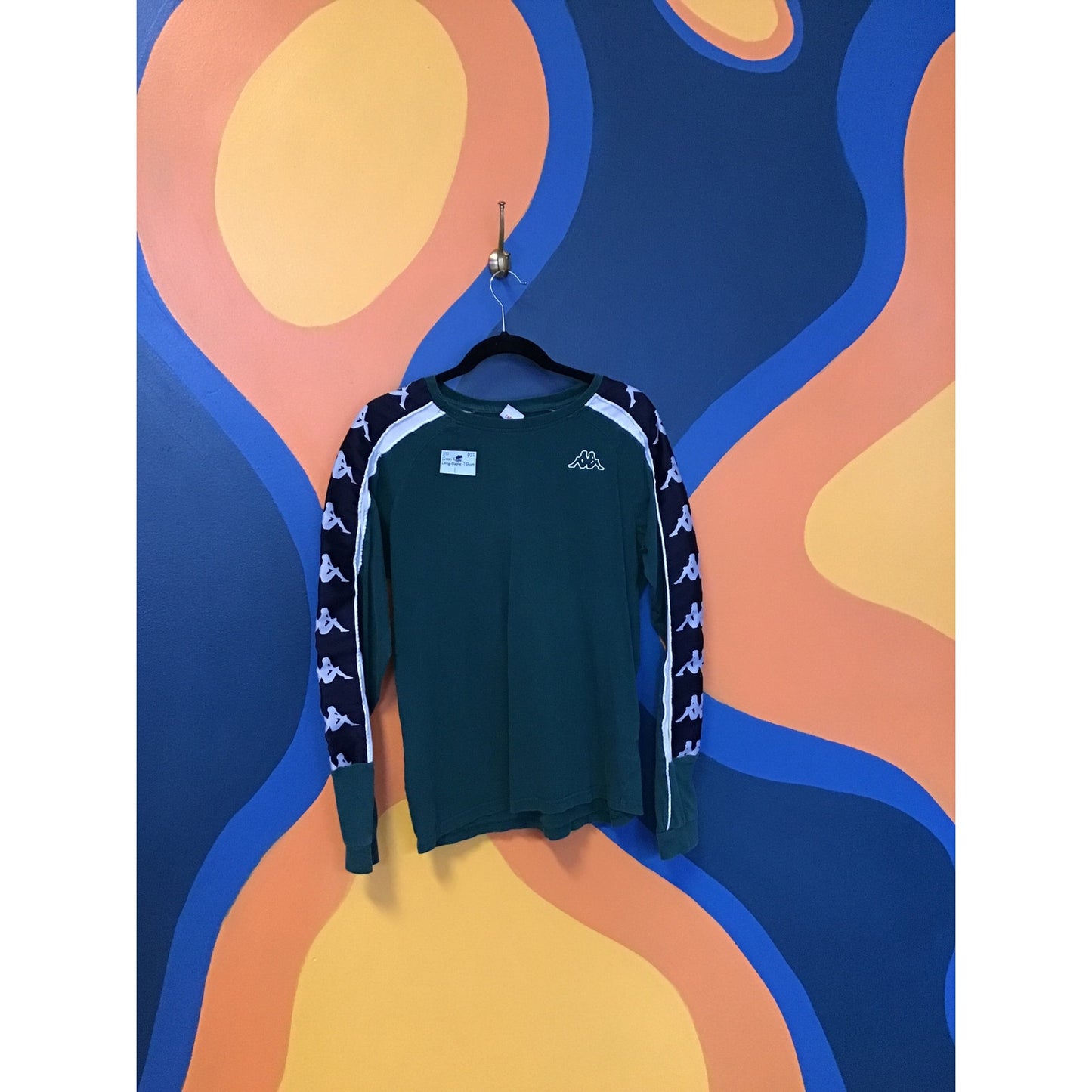 Vintage Kappa Green Long Sleeve Logo Print Crew Neck Shirt Women's Size Large