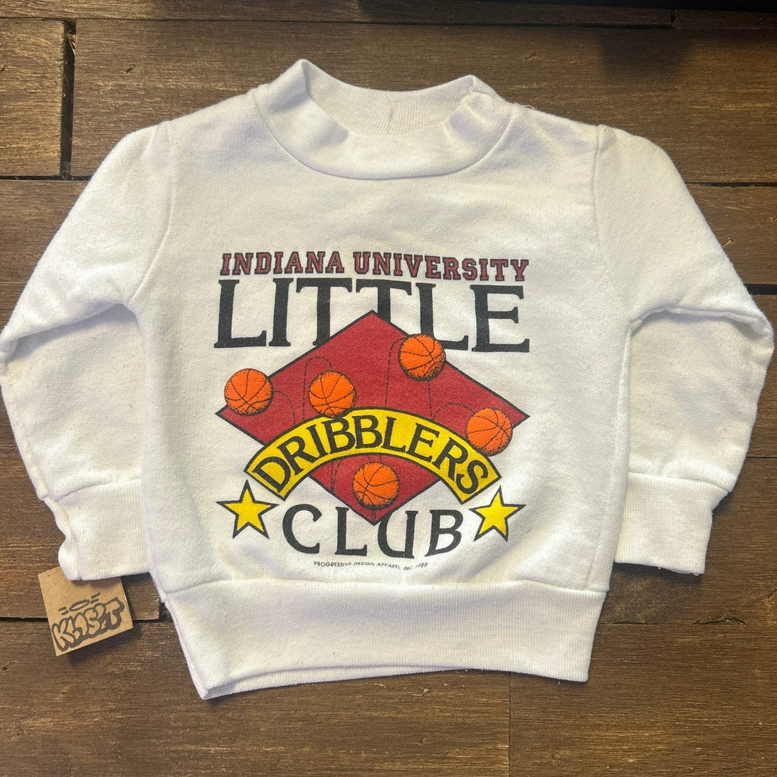 Rabbit Skins Indiana University Little Dribblers Club White Sweatshirt 6 Months