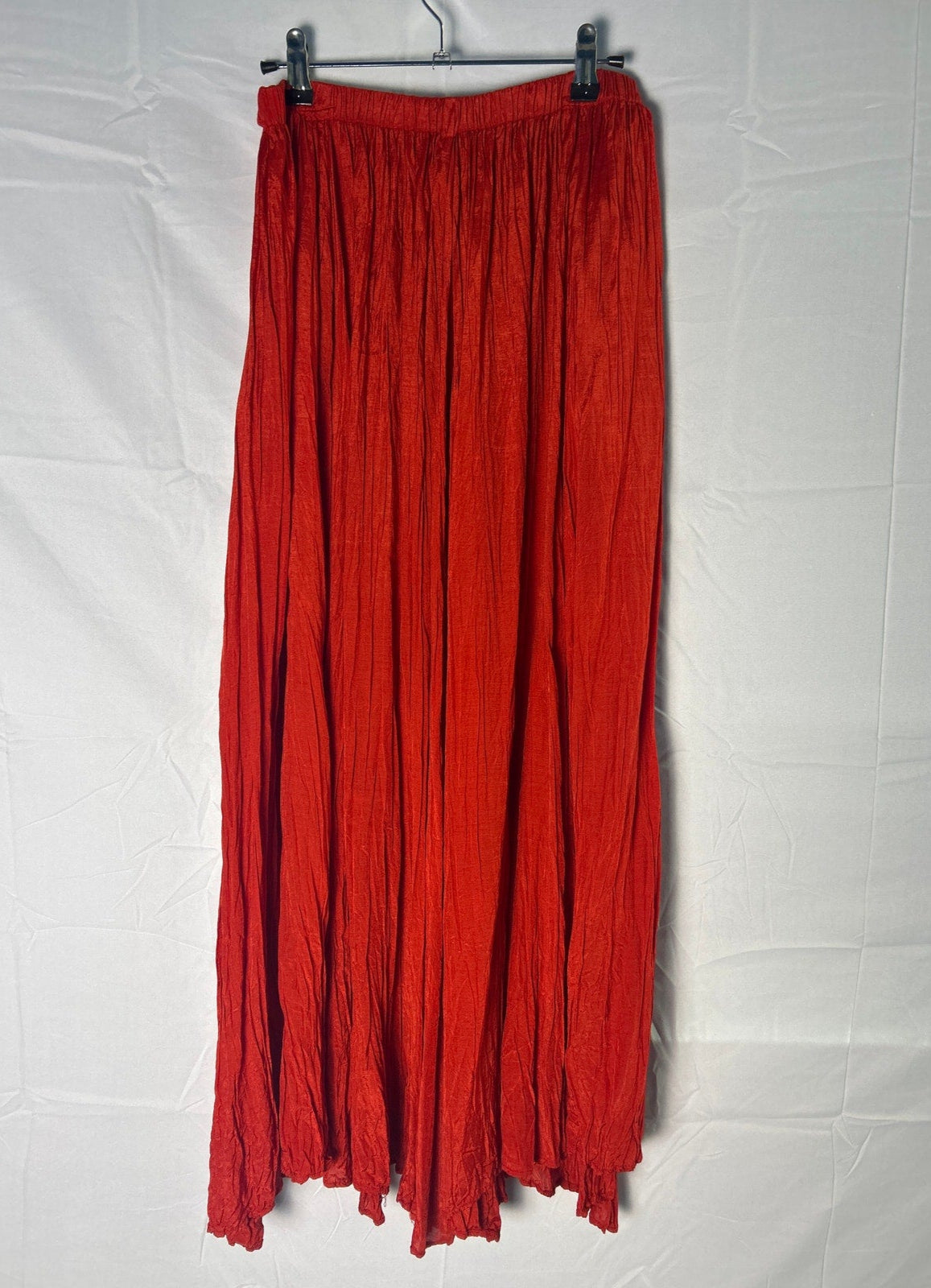 Vintage Nash Red Maxi Skirt Pleated Pull On Women's Size Small