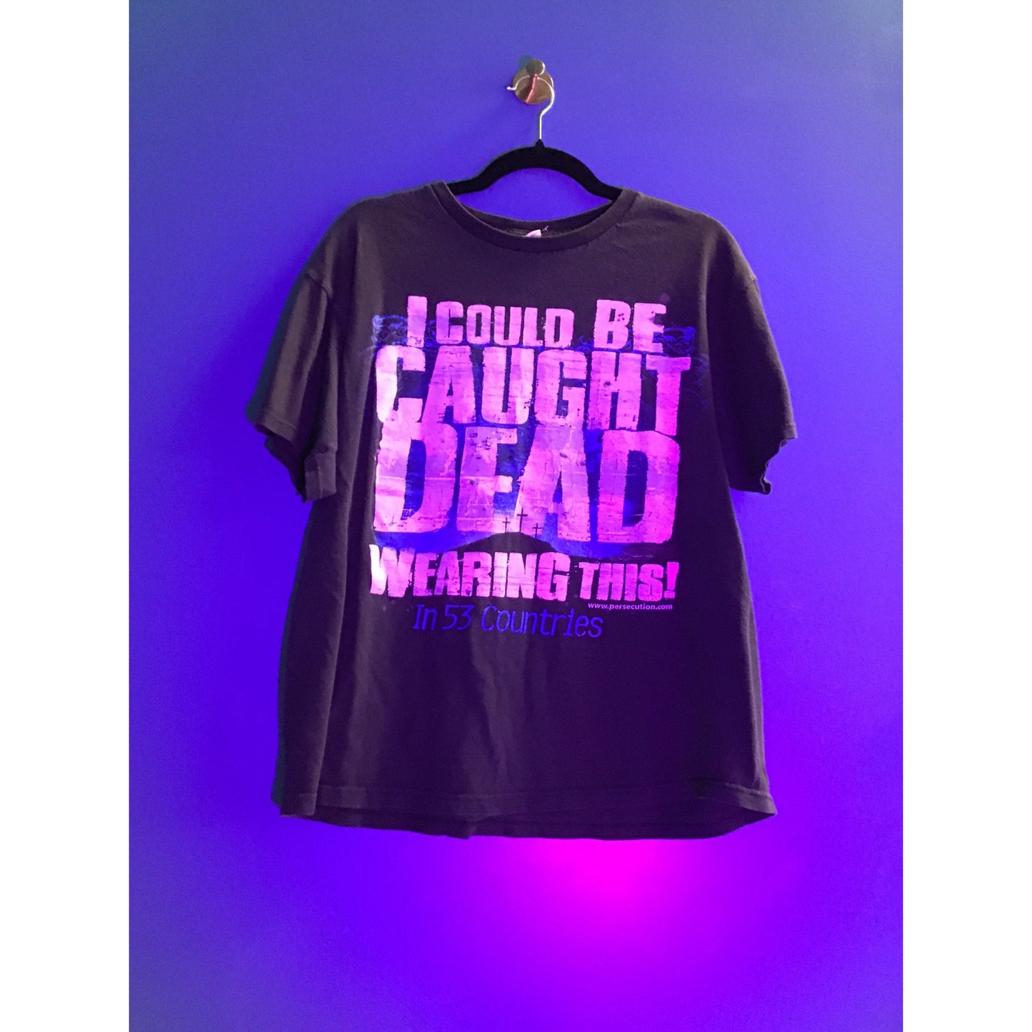 I could be CAUGHT DEAD Wearing this 2 Corinthians 4:8-12 Shirt Black Mens Large