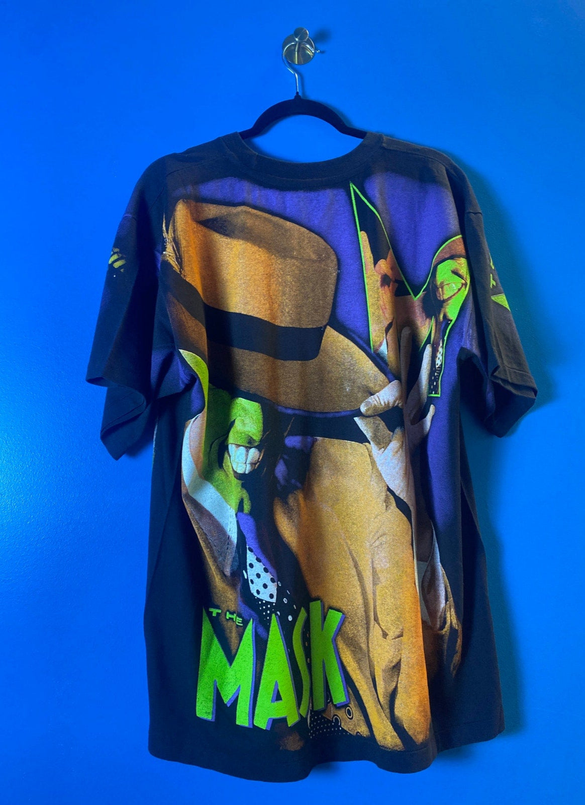 Vintage Reprint The Mask Movie Promo Shirt Jim Carrey All Over Print Mens Size XL