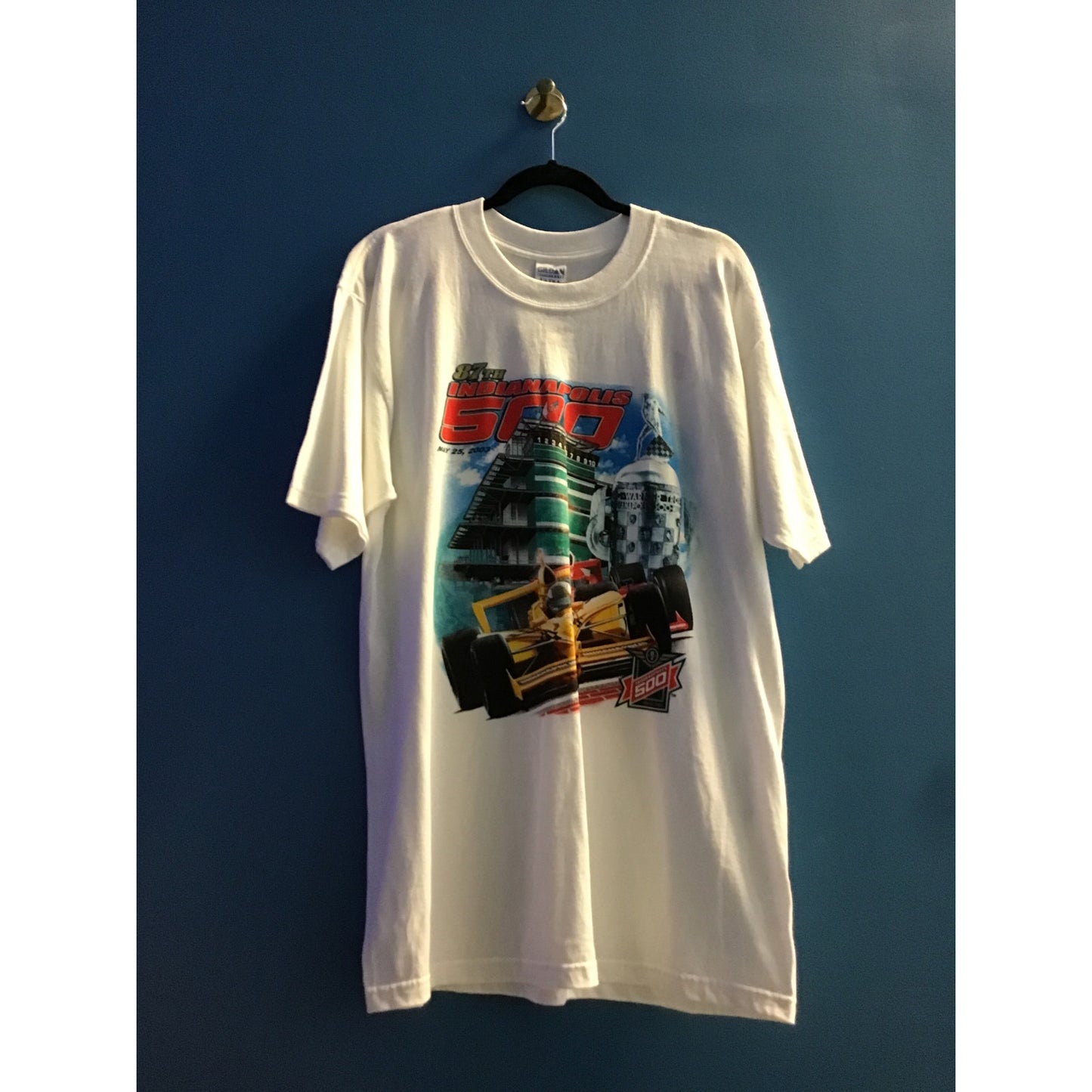 Gildan 2003 Indianapolis Indy 500 White T-shirt Men's Size Large