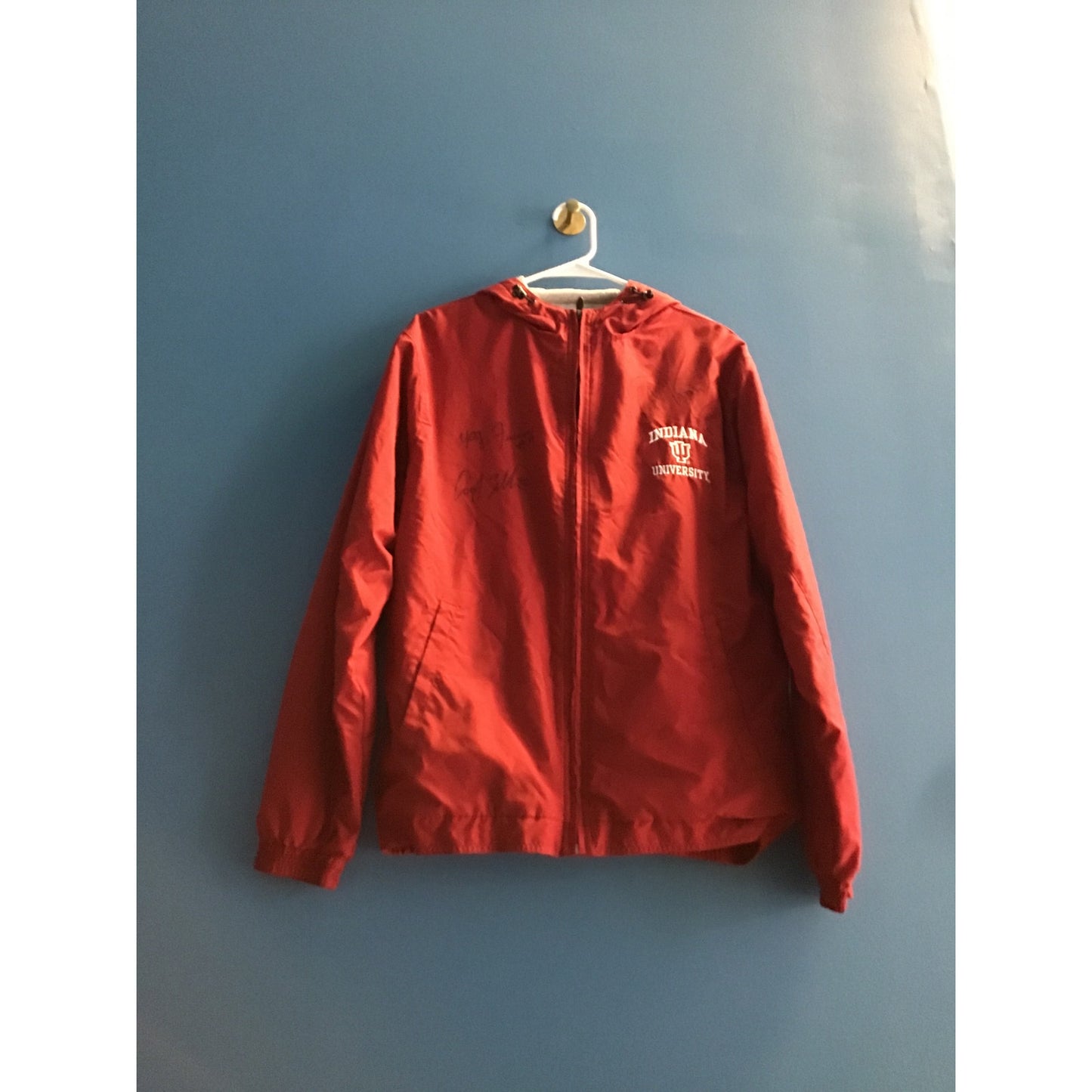 Gear for Sports INDIANA University Full Zip Red Hoodie SIGNED JACKET Men's Small