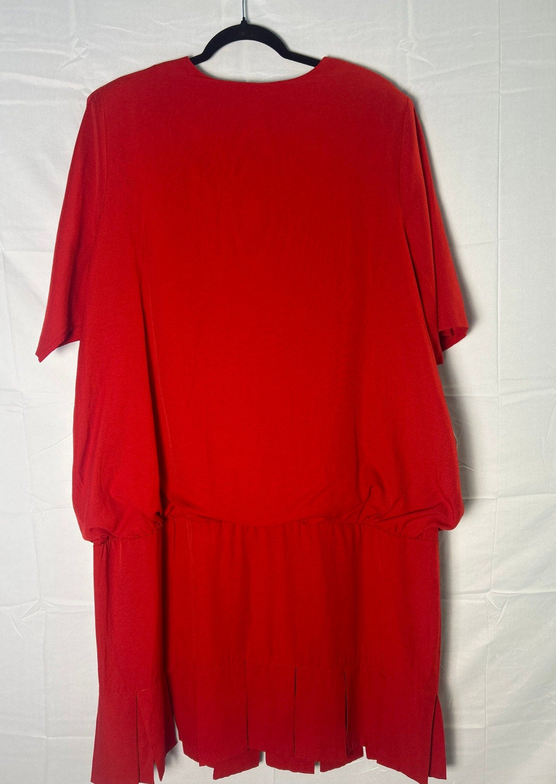 Vintage Roamans Red Fringe Dress Drop Waist Button Front Dress Women's Plus XXL