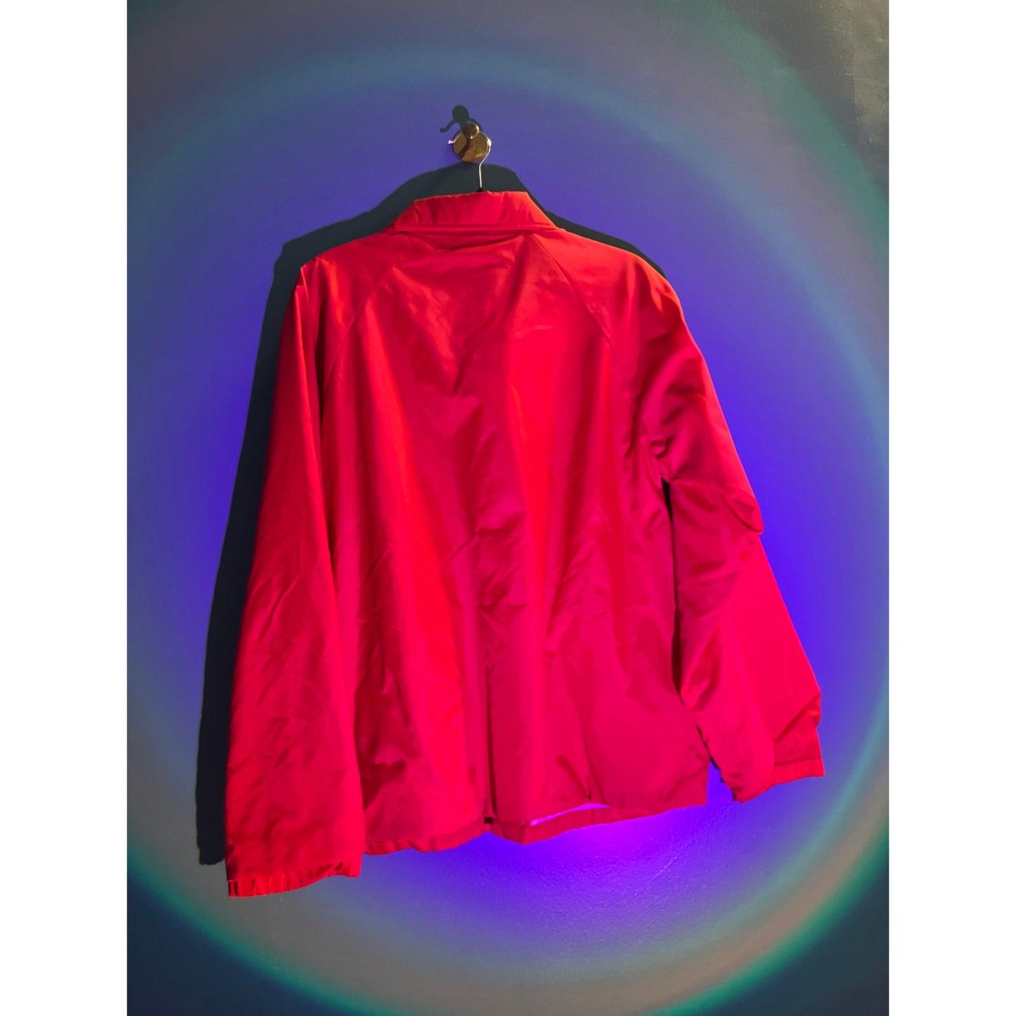 Vintage Chick-Al-A Button Snap Red Bomber Windbreaker Jacket Men's Size Medium
