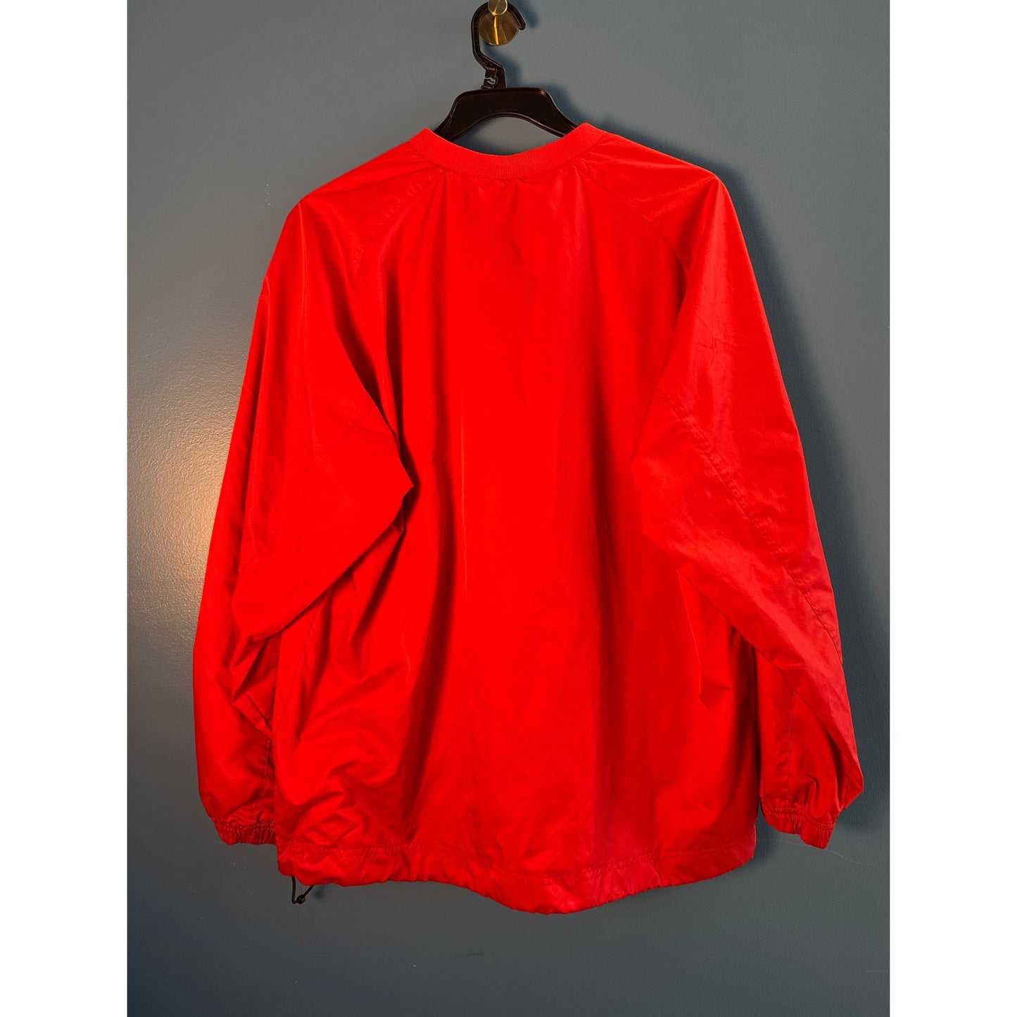 90s Vintage Nike Red V-Neck Pullover Windbreaker Jacket Logo Print Mens Medium