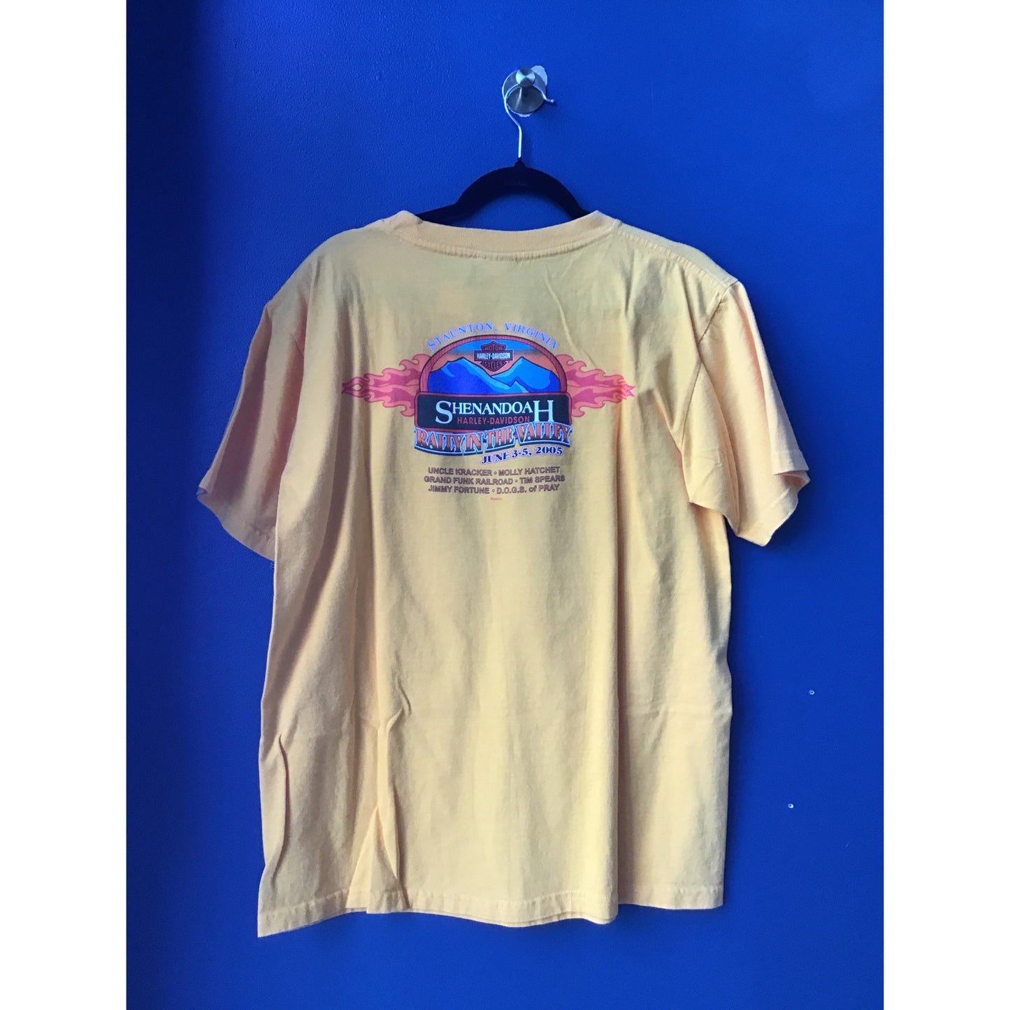 Harley Davidson Grand Opening Shenandoah Got Er Done Orange Shit Men's Large