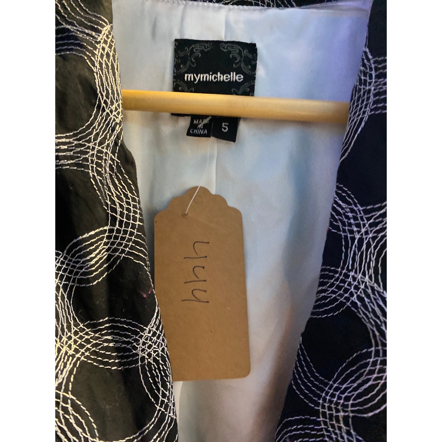 Y2K My Michelle Black/White Puff Sleeve One Button Blazer Jacket Girl's Size 5