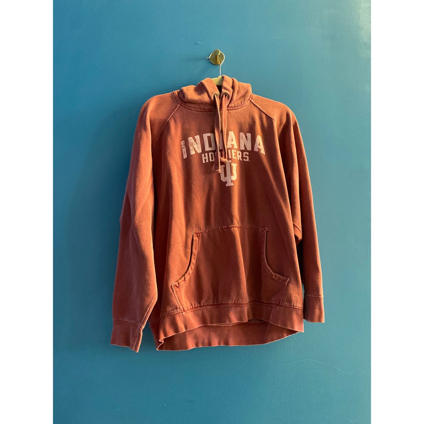 Adidas IU INDIANA Hoosiers Print Pullover Hoodie Sweatshirt Drawstring Small