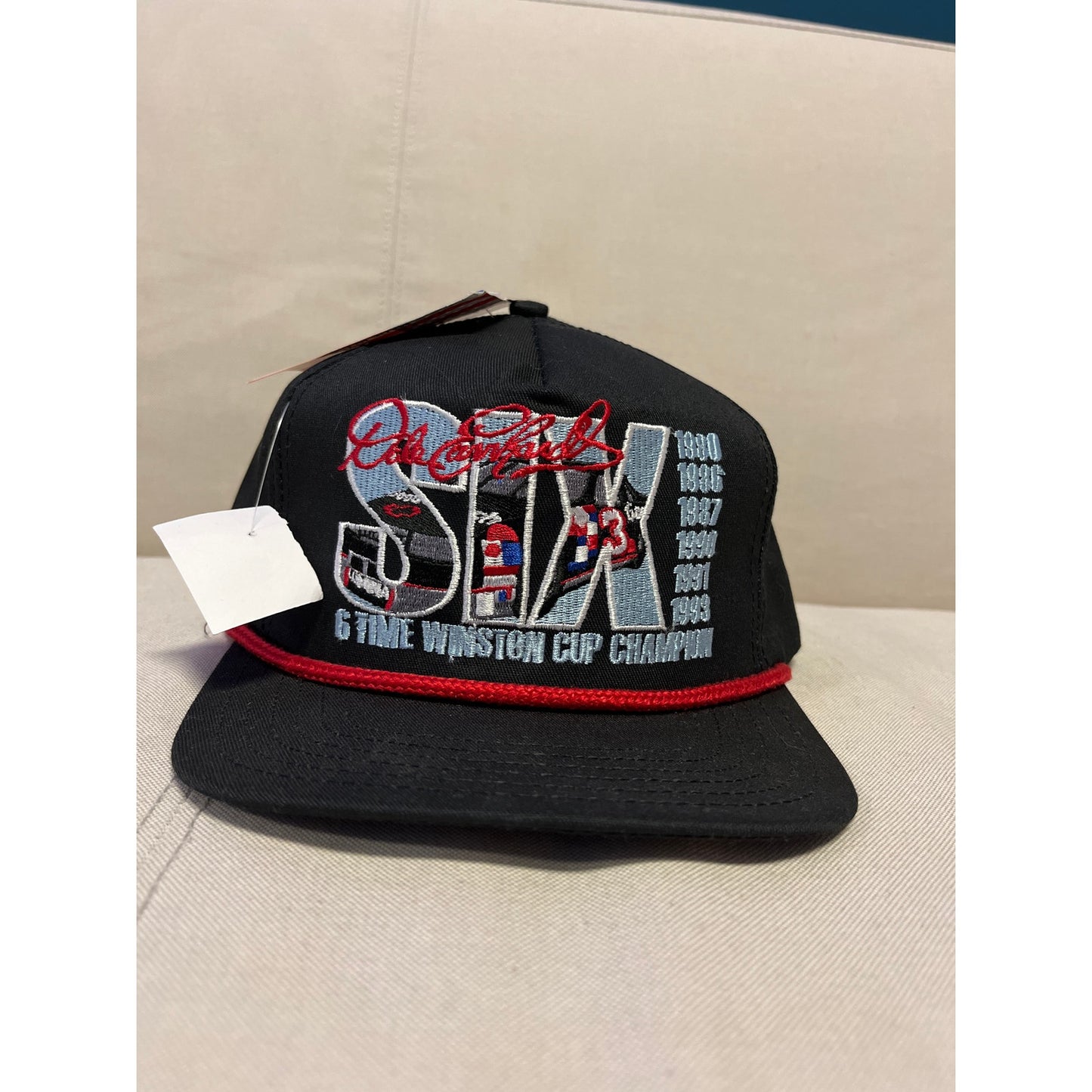 Deadstock Dale Earnhardt Sr 6 Six Time Winston Cup Champion Hat Black Snapback