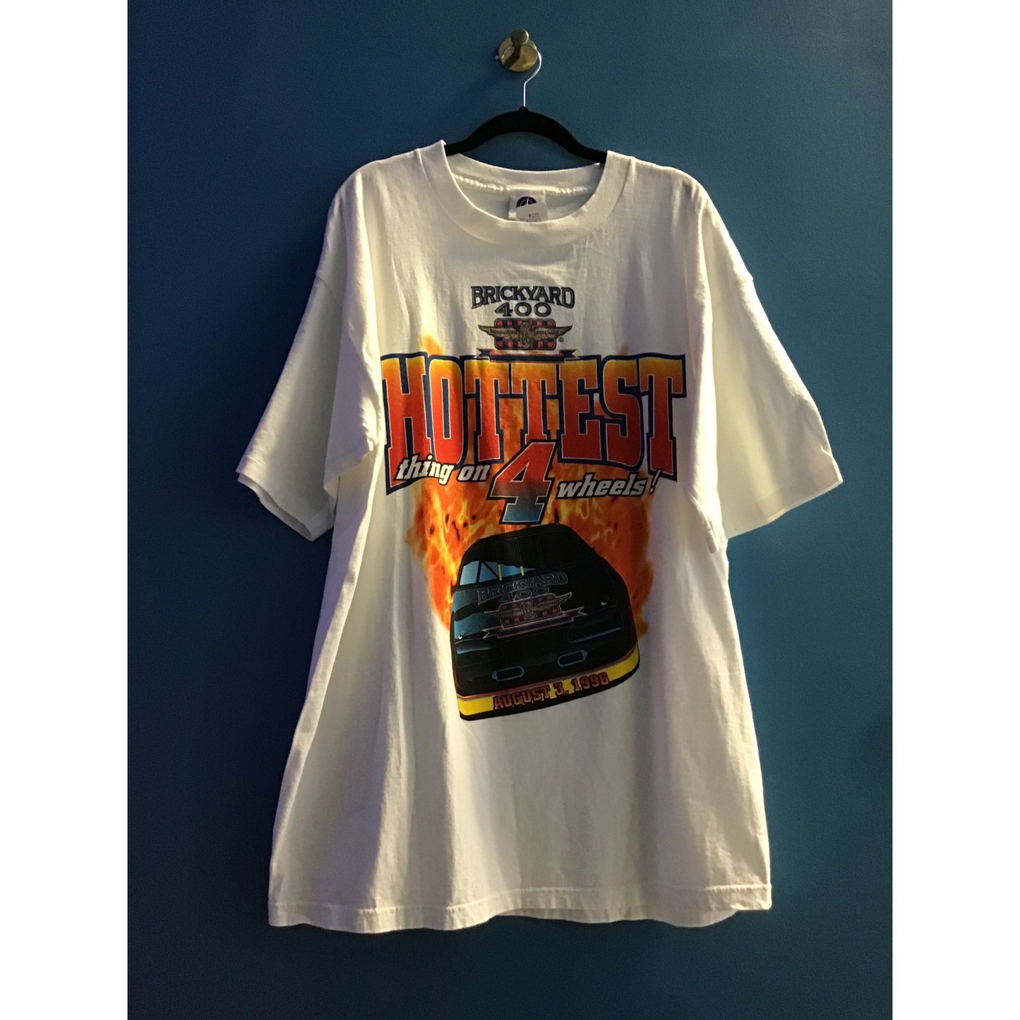 Brickyard 400 HOTTEST thing on 4 Wheels White Shirt Men's Size 2X
