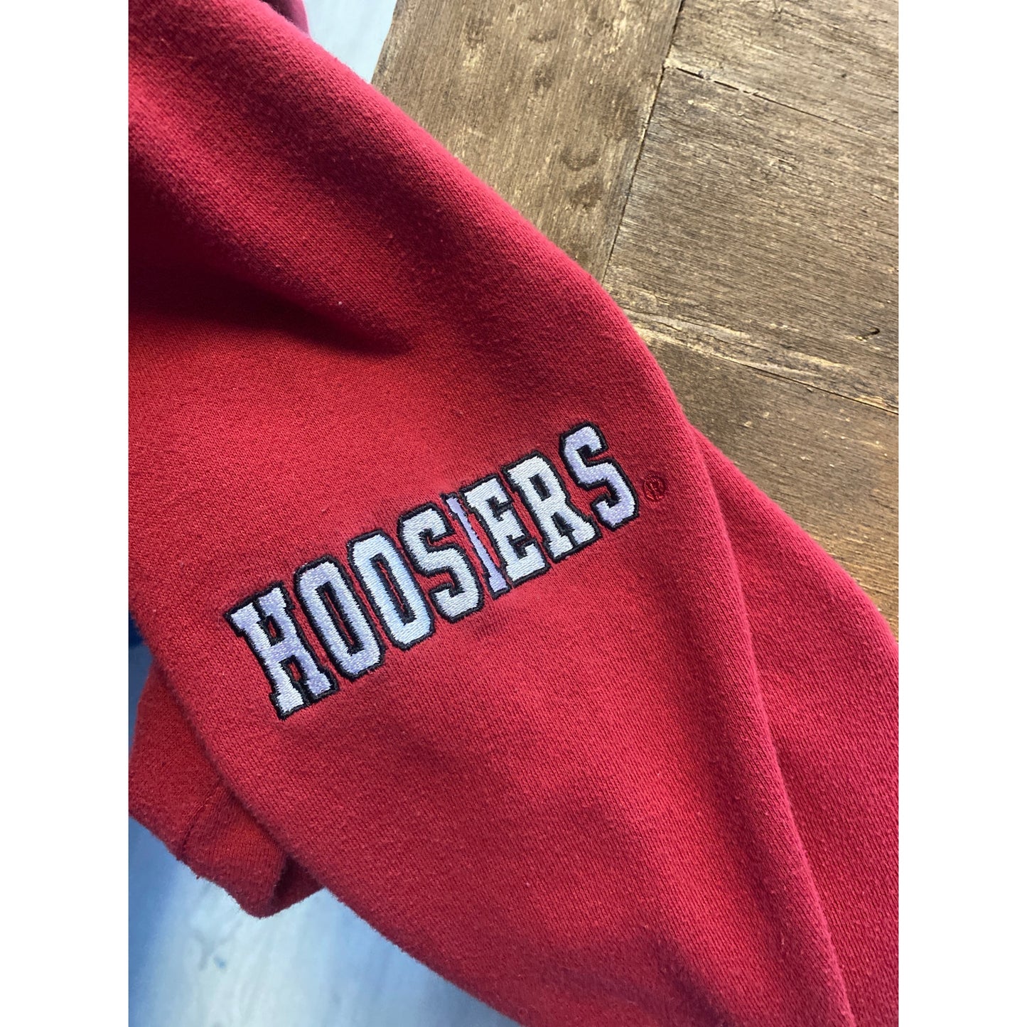 Y2K Colosseum IU Indiana Hoosiers Logo Embroidered Red Pullover Hoodie Men's M