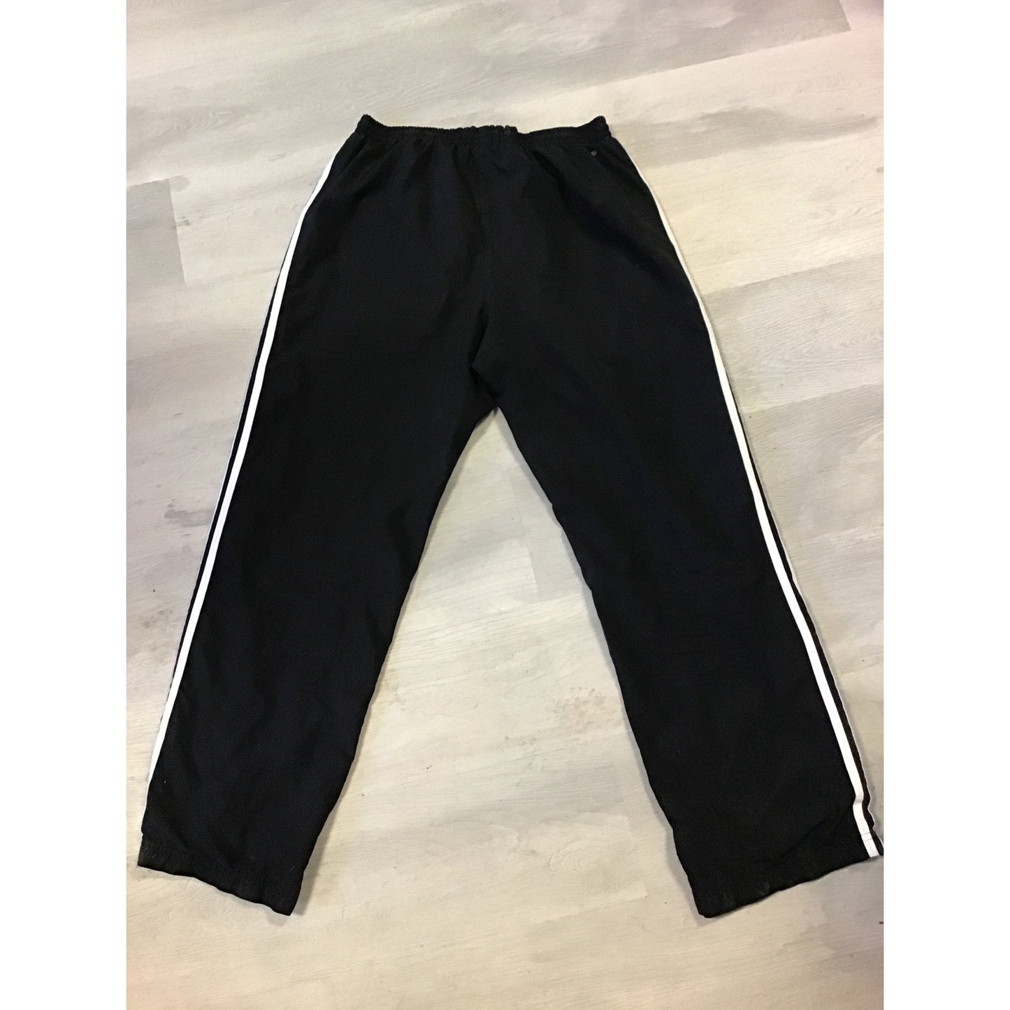 Adidas Black White Stripes Logo Sweatpants Drawstring Women's Size Medium