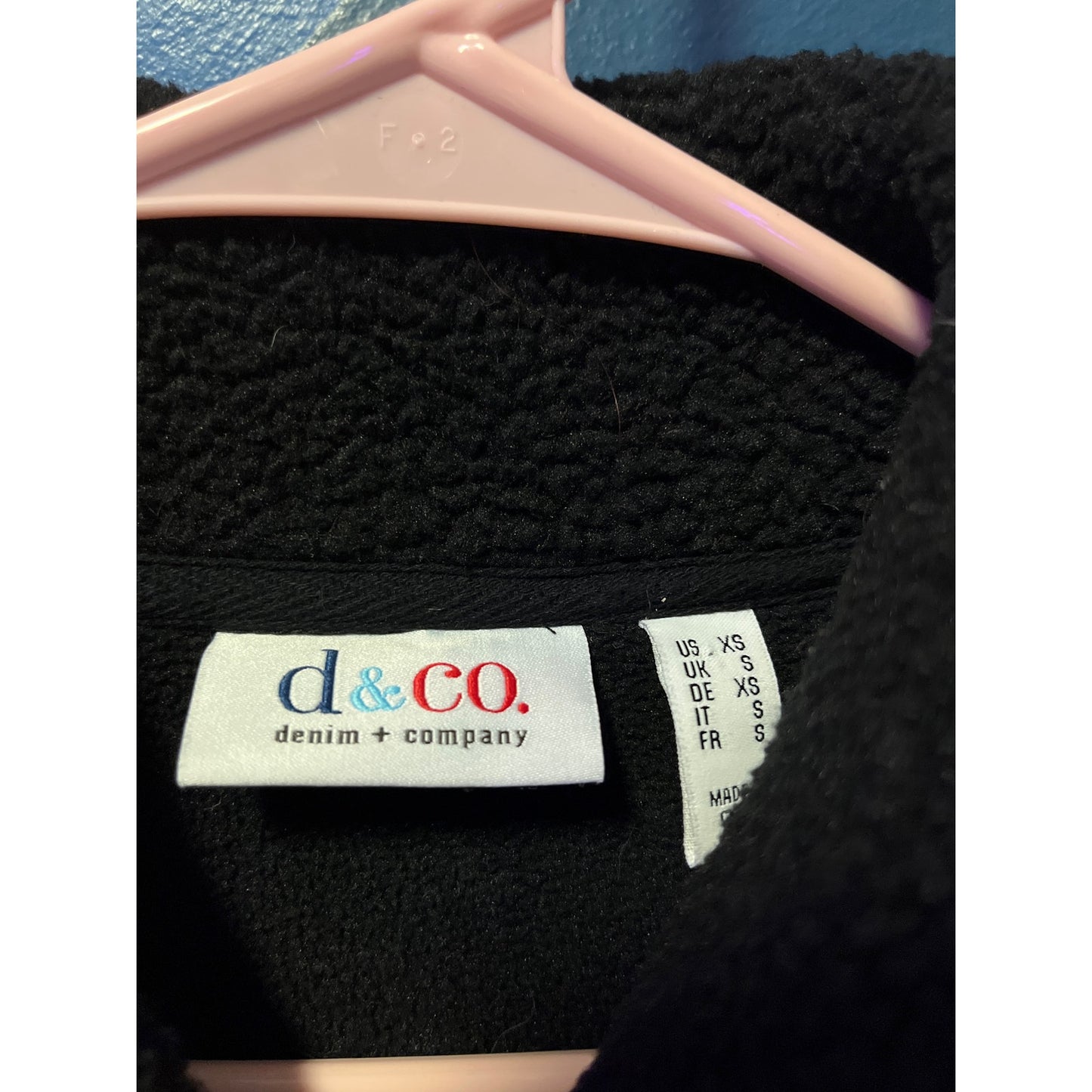 D&Co. Black Long Soft Button Up Coat Jacket Warm Cozy Buttons Womens Size XS