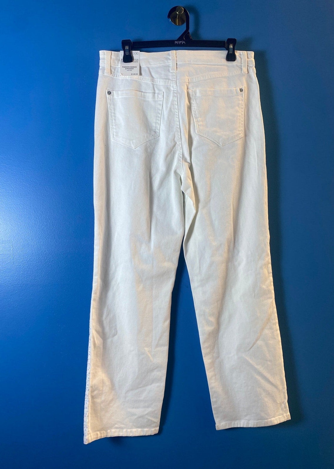 INC International Concepts Fashion Basics Straight High Rise White Jeans 10/30