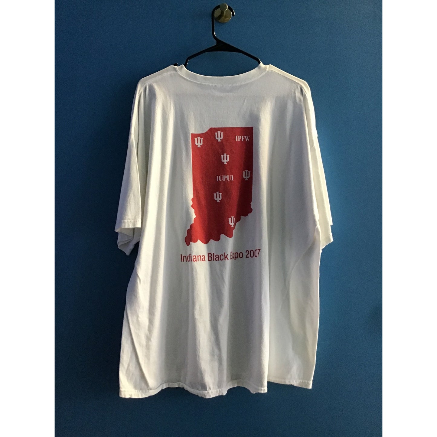 Gildan IU is EVEN HOTTER! Indiana Black Expo 2007! White T-shirt Men's Size 2XL