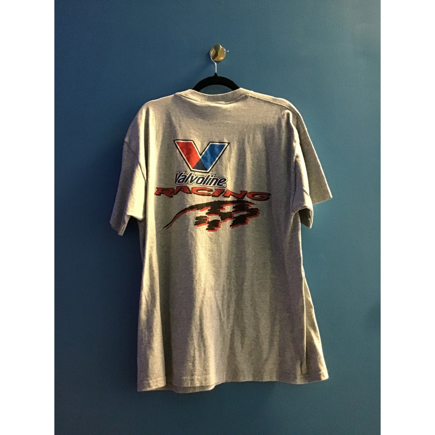 Fruit of the Loom Johnny Benson Valvoline NASCAR Gray Shirt Men's Size XL