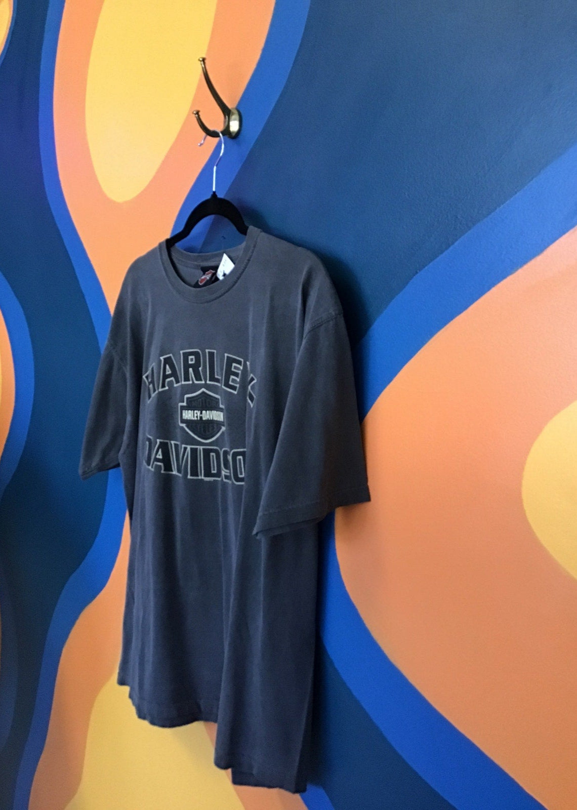 Harley Davidson INDY WEST Plainfield, Indiana Print Gray Shirt Men's Size Large