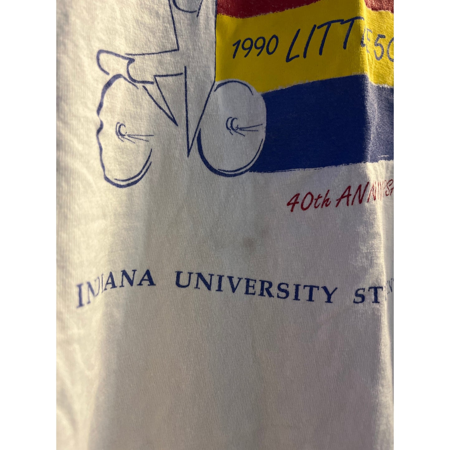 Hanes 1990 Little 500 IU INDIANA University White Shirt Men's Size Large