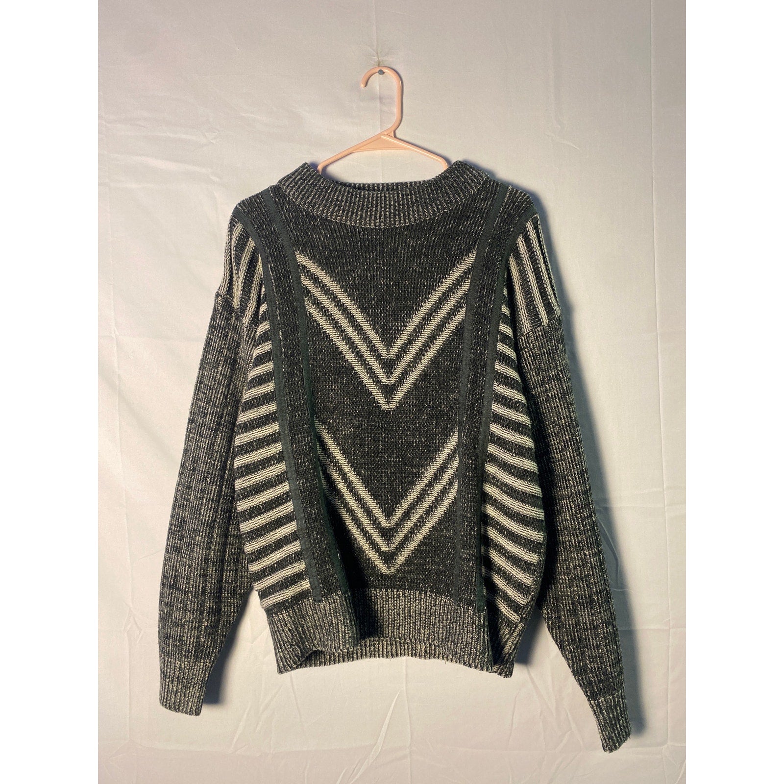Green Vintage Chevron Sweater