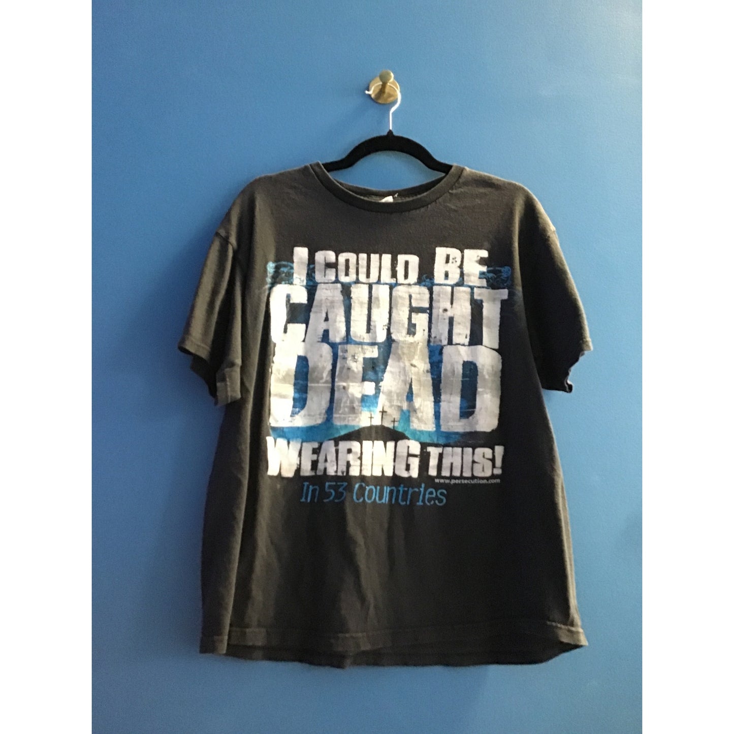 I could be CAUGHT DEAD Wearing this 2 Corinthians 4:8-12 Shirt Black Mens Large