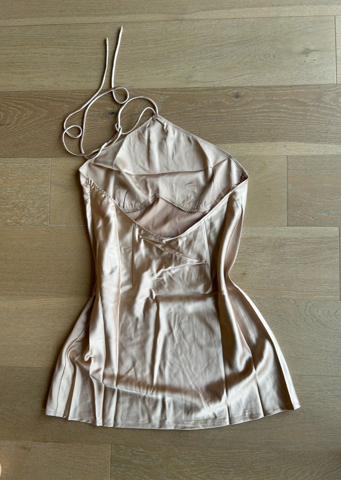 Fashion Nova Silk Mini Halter Dress Pink Sleeveless Sexy Size Large