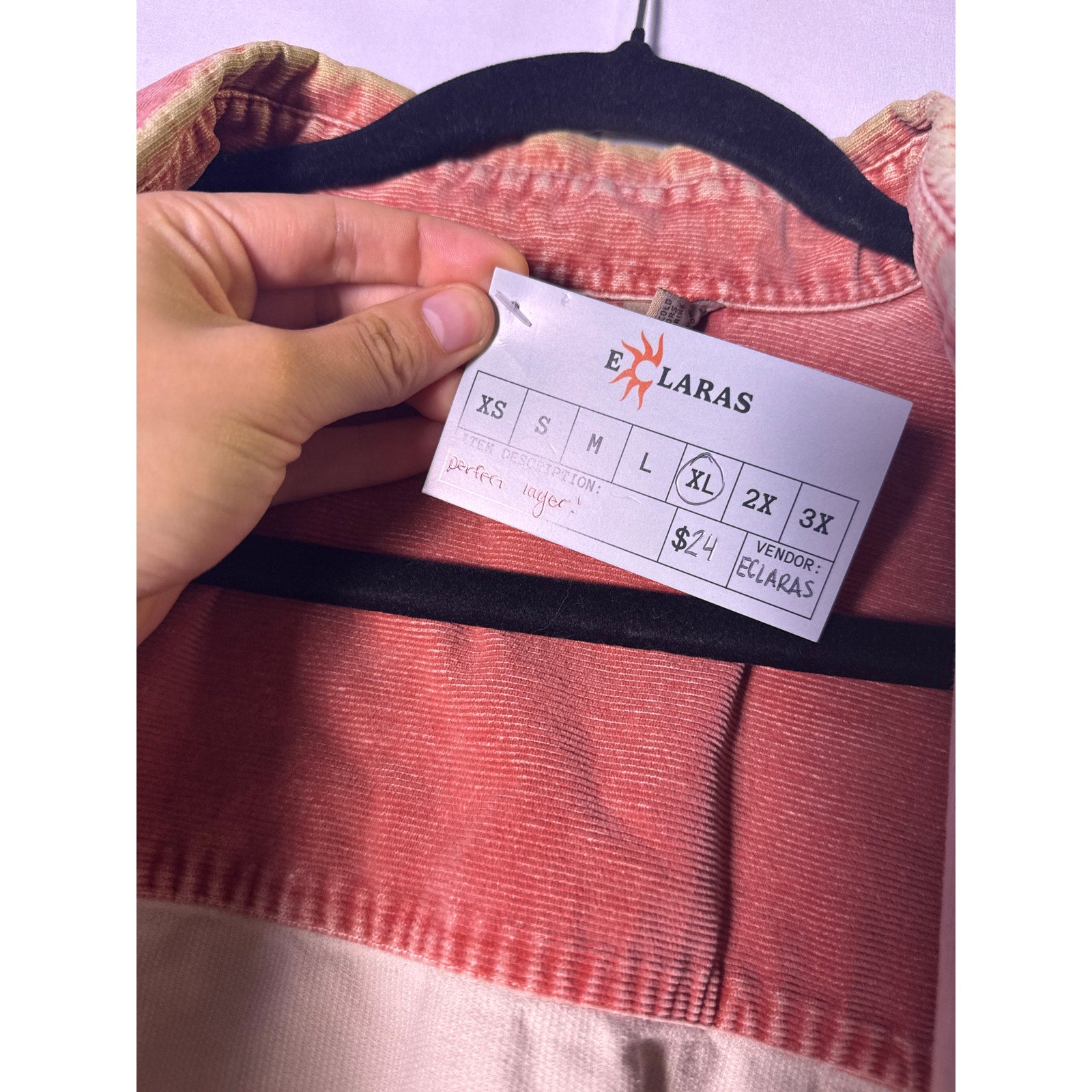 Vintage Ruff Hewn Burnt Orange Long Sleeve Cotton Button Up Shirt Men's Size XL