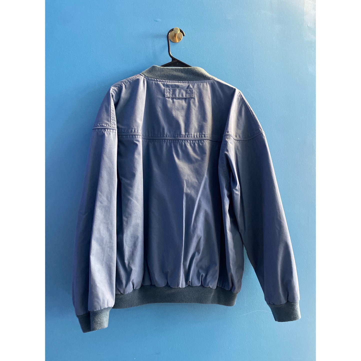 Vintage John Blair Light Blue Full Zip Long Sleeve Bomber Jacket Mens Size Large