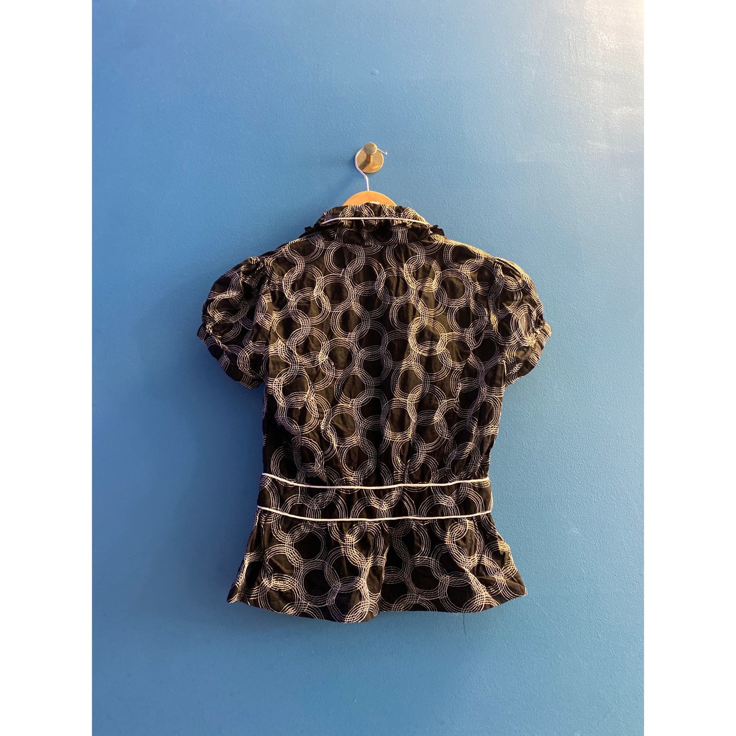 Y2K My Michelle Black/White Puff Sleeve One Button Blazer Jacket Girl's Size 5
