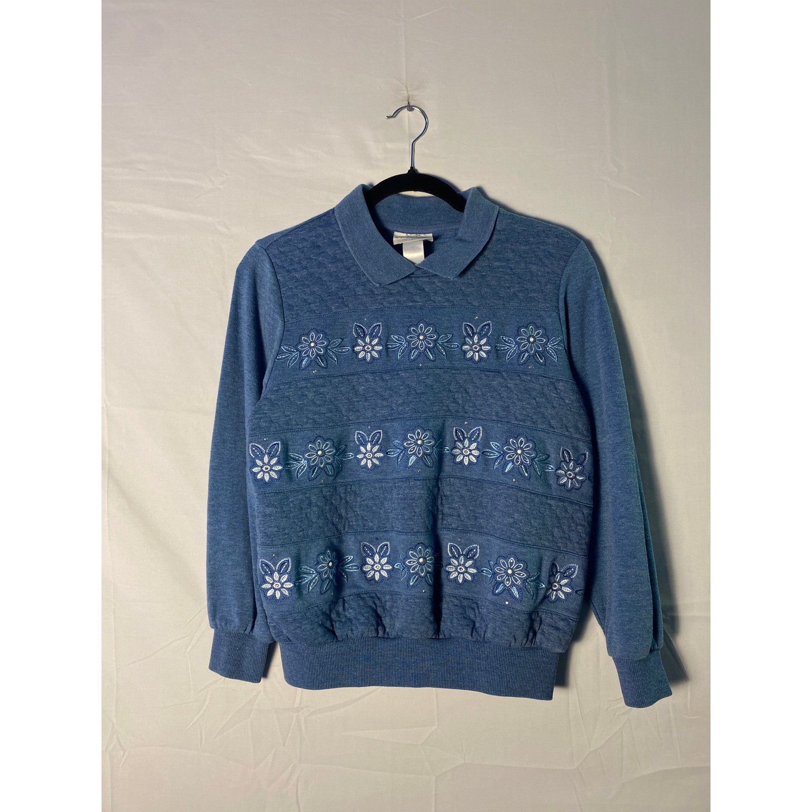 80s blue collared crewneck