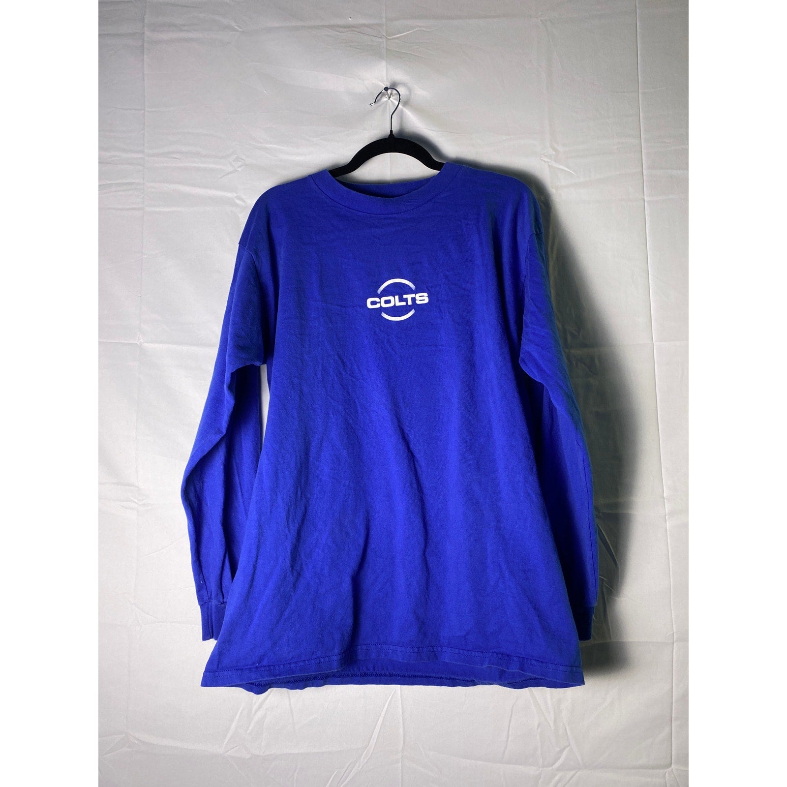 Nike INDIANAPOLIS COLTS Logo Blue Crew Neck Long Sleeve Shirt Womens Size Medium