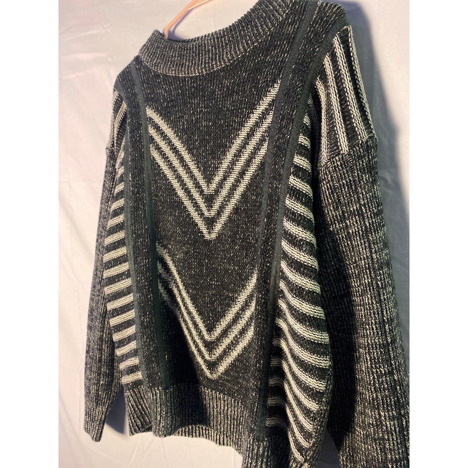 Green Vintage Chevron Sweater