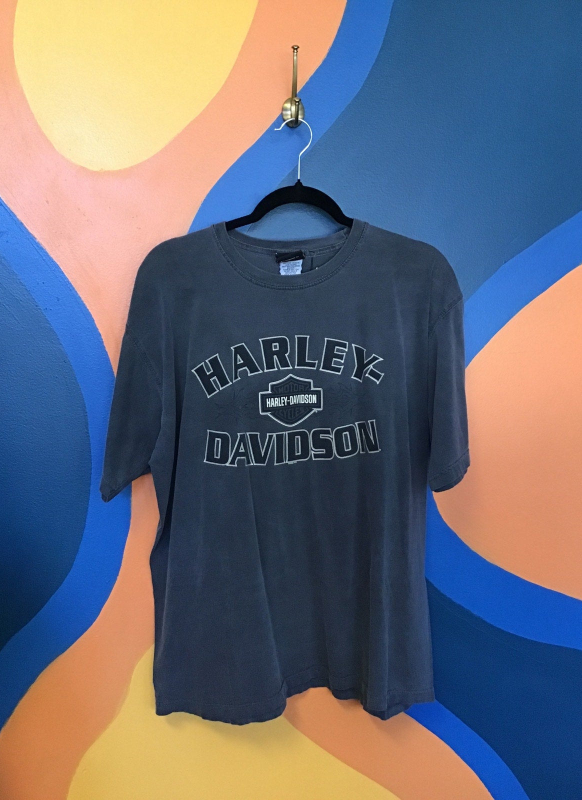 Harley Davidson INDY WEST Plainfield, Indiana Print Gray Shirt Men's Size Large