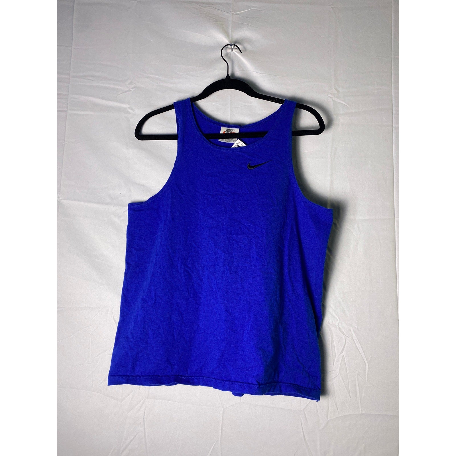 Nike Dri-FIT Running Blue Tank Top Shirt Logo Print Men's Size XL