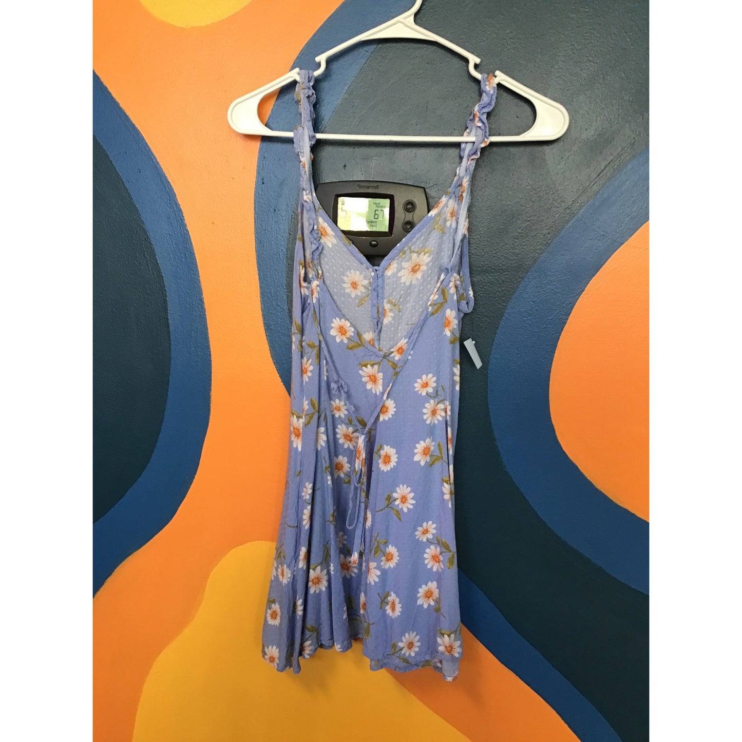 Forever 21 Blue Daisy Floral Mini Dress Sleeveless Women's Size Small