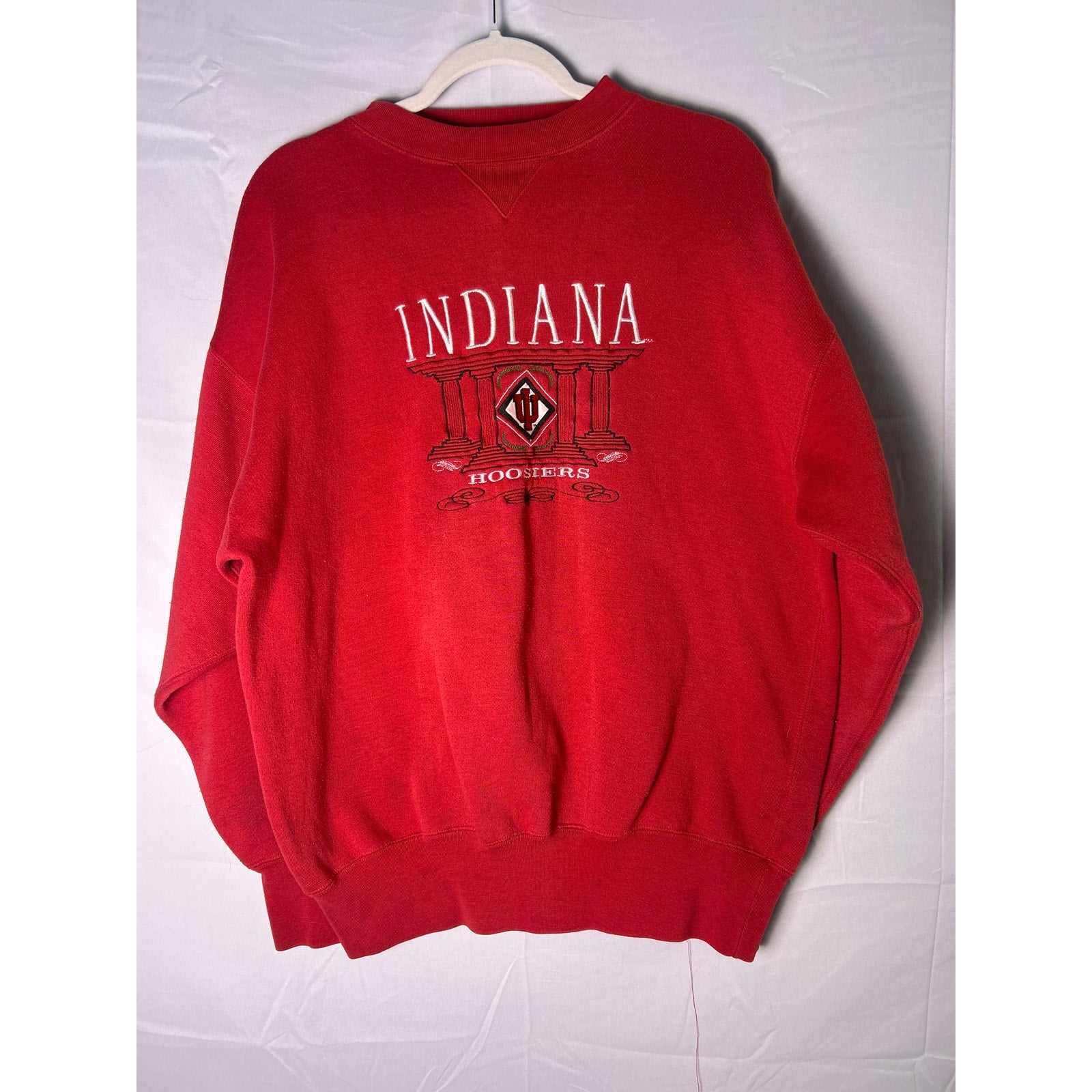 Midwest Embroidery INDIANA Hoosiers Crew Neck Red Sweatshirt Women's Size Large