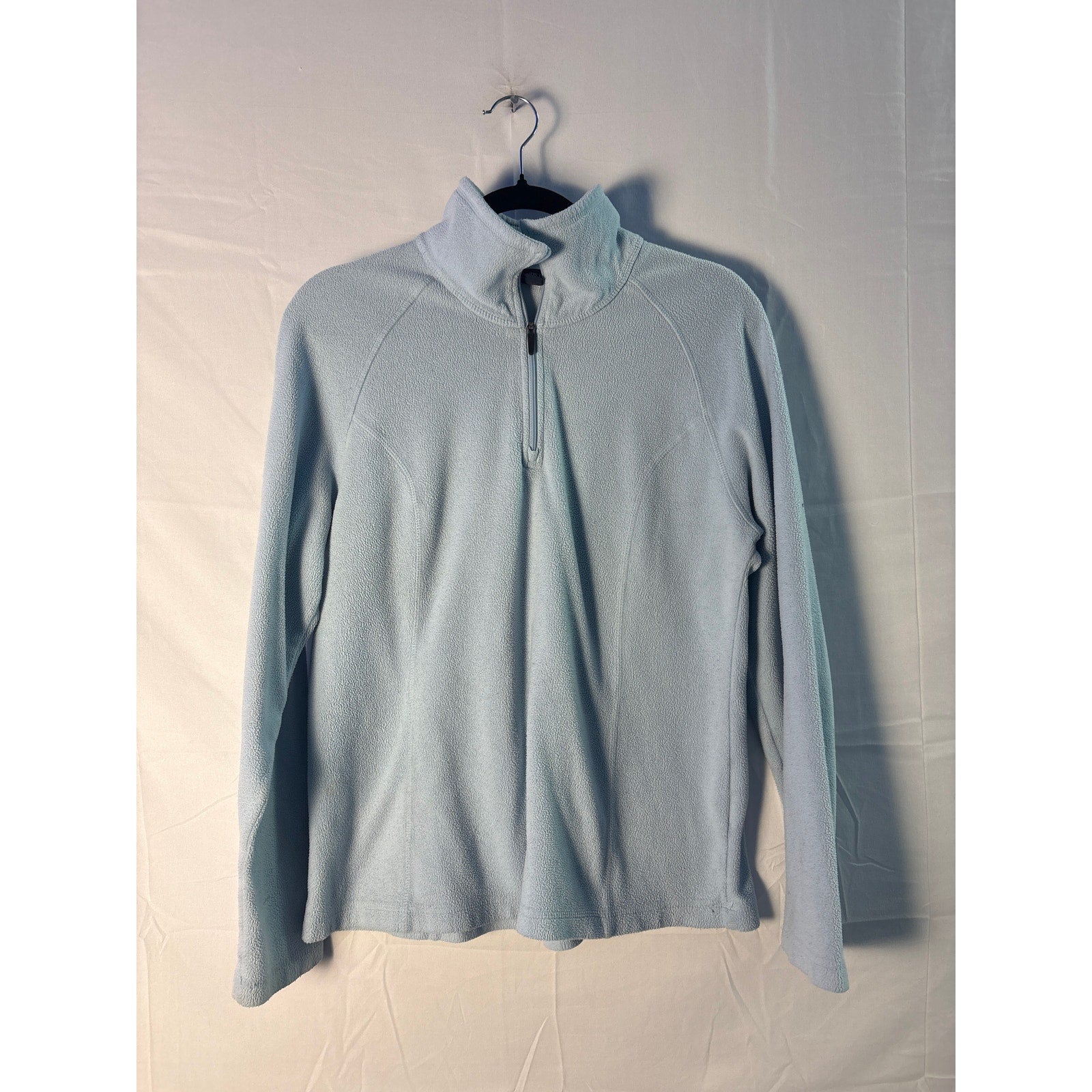 Lands' End Blue Quarter Zip Pullover Fleece Sweater Women's Size Medium