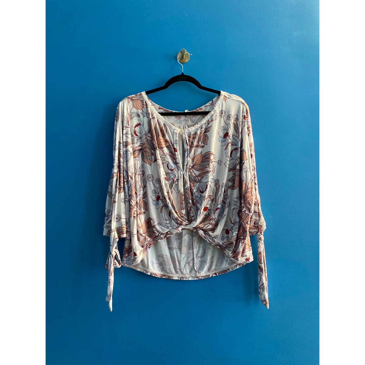Free People Keeping On Dolman Sleeves Floral Print Boho Top Women's Size Small