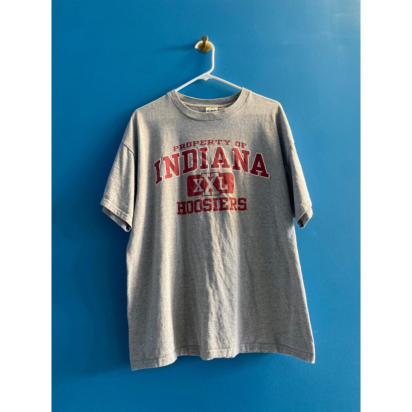 Delta Pro Weight Property of INDIANA XXL Hoosiers Print Gray Shirt Men's Size XL