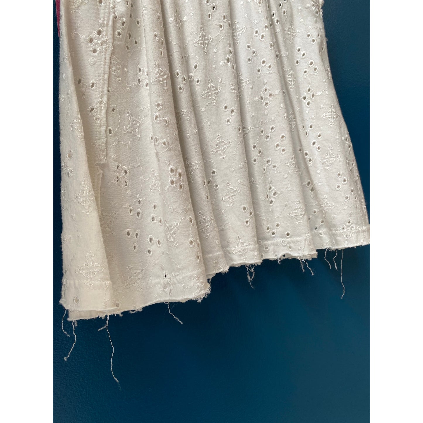 Free People Dream Date White Eyelet Tank Top w/ Lace-Up Back Womens Size Small