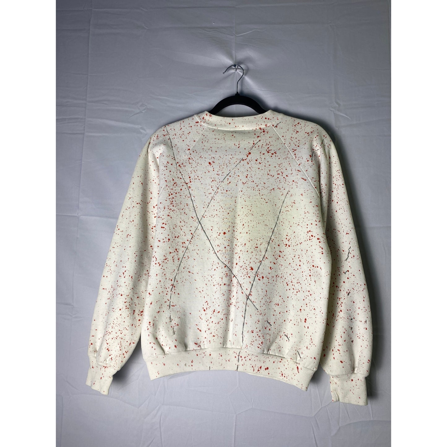 Jerzees IU INDIANA Red Paint Splatter Crew Neck Pullover Sweatshirt Men's Medium