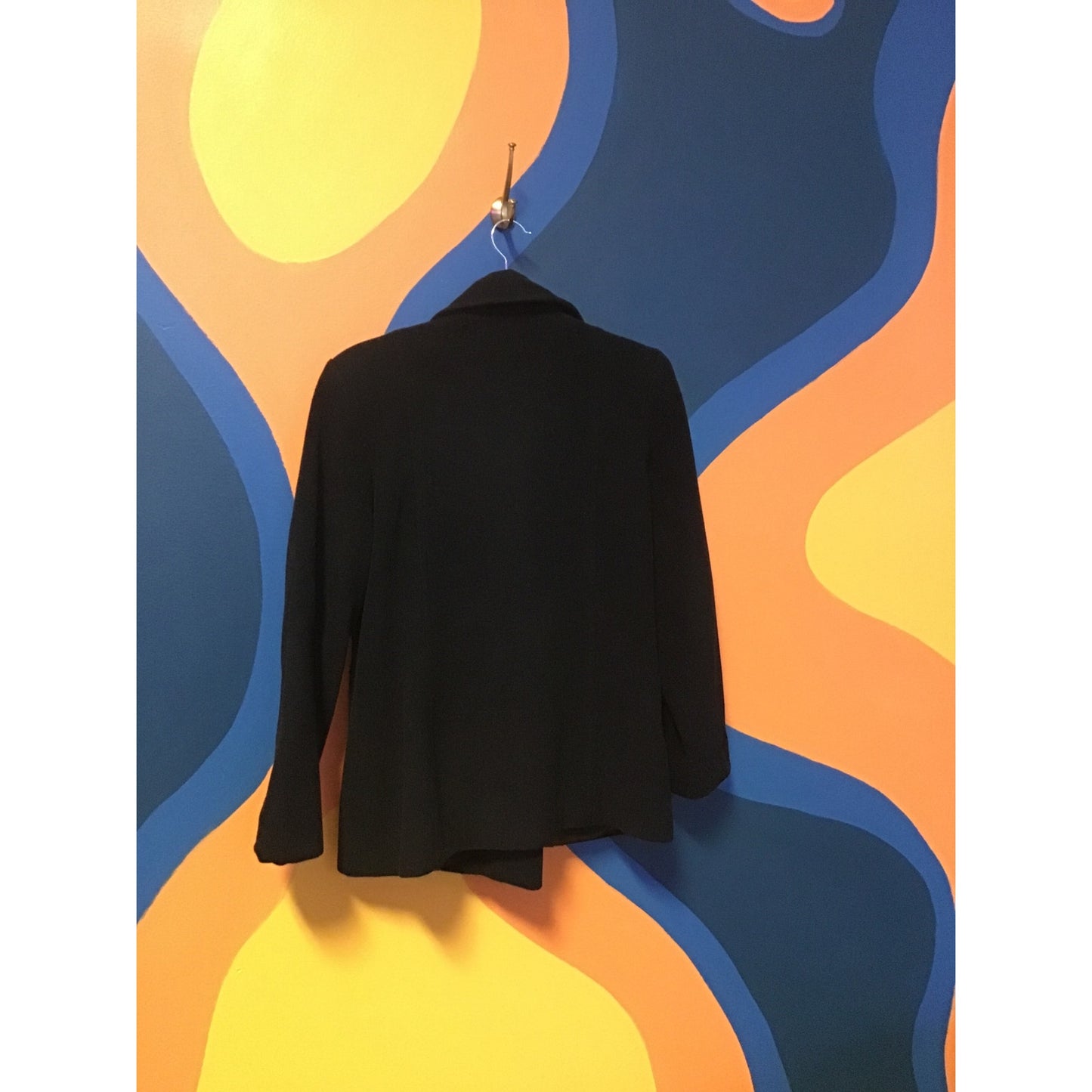 Kristen Blake Black Double Breasted Pea Coat Jacket Womens Size Small
