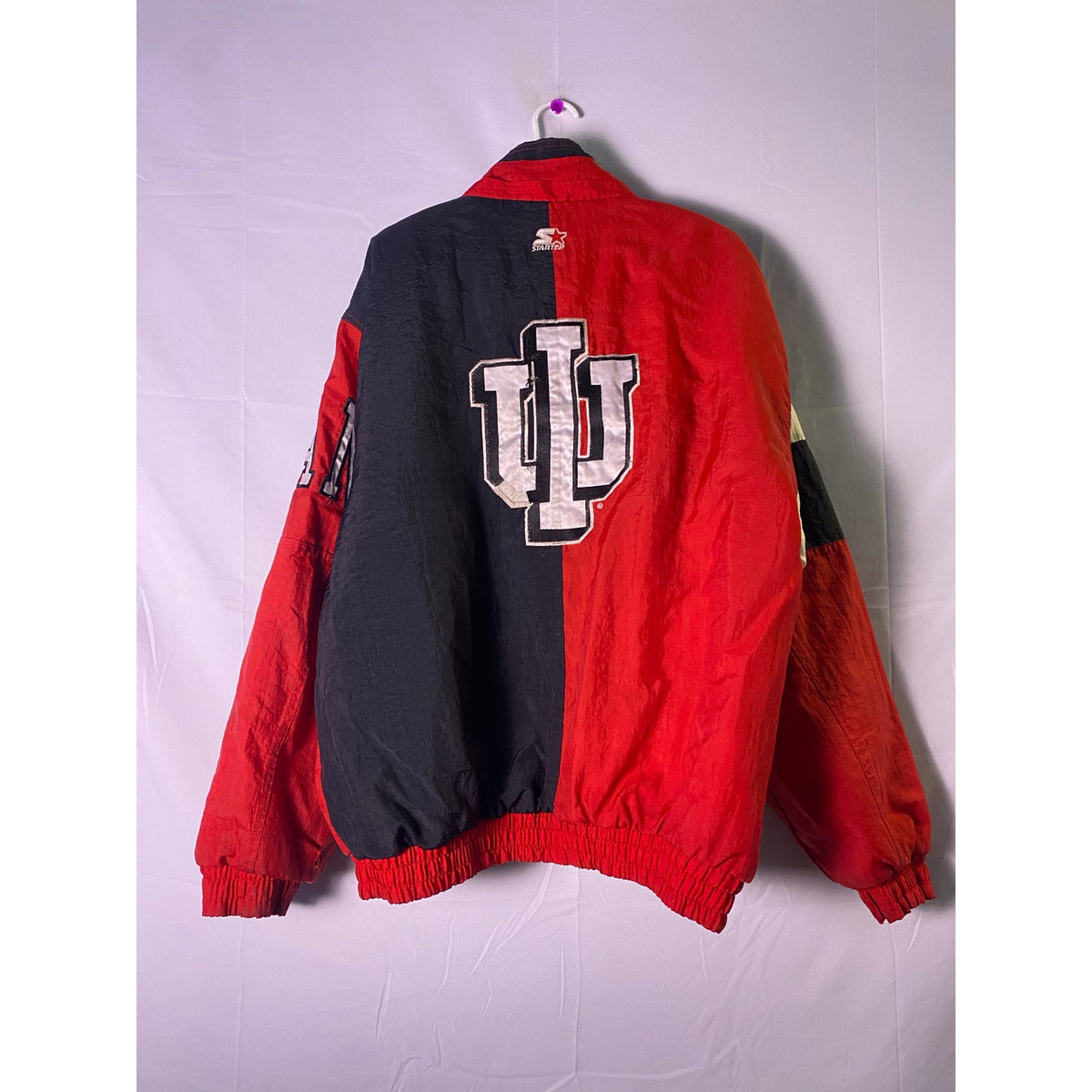 Vintage 90s Starter IU Indiana University Puffer Jacket Button Snap Men's XL
