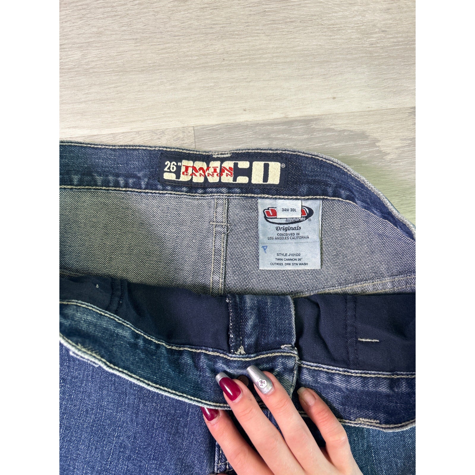 Vintage JNCO Baggy Dark Wash Jorts Jean Shorts Blue Denim Men's Size 34