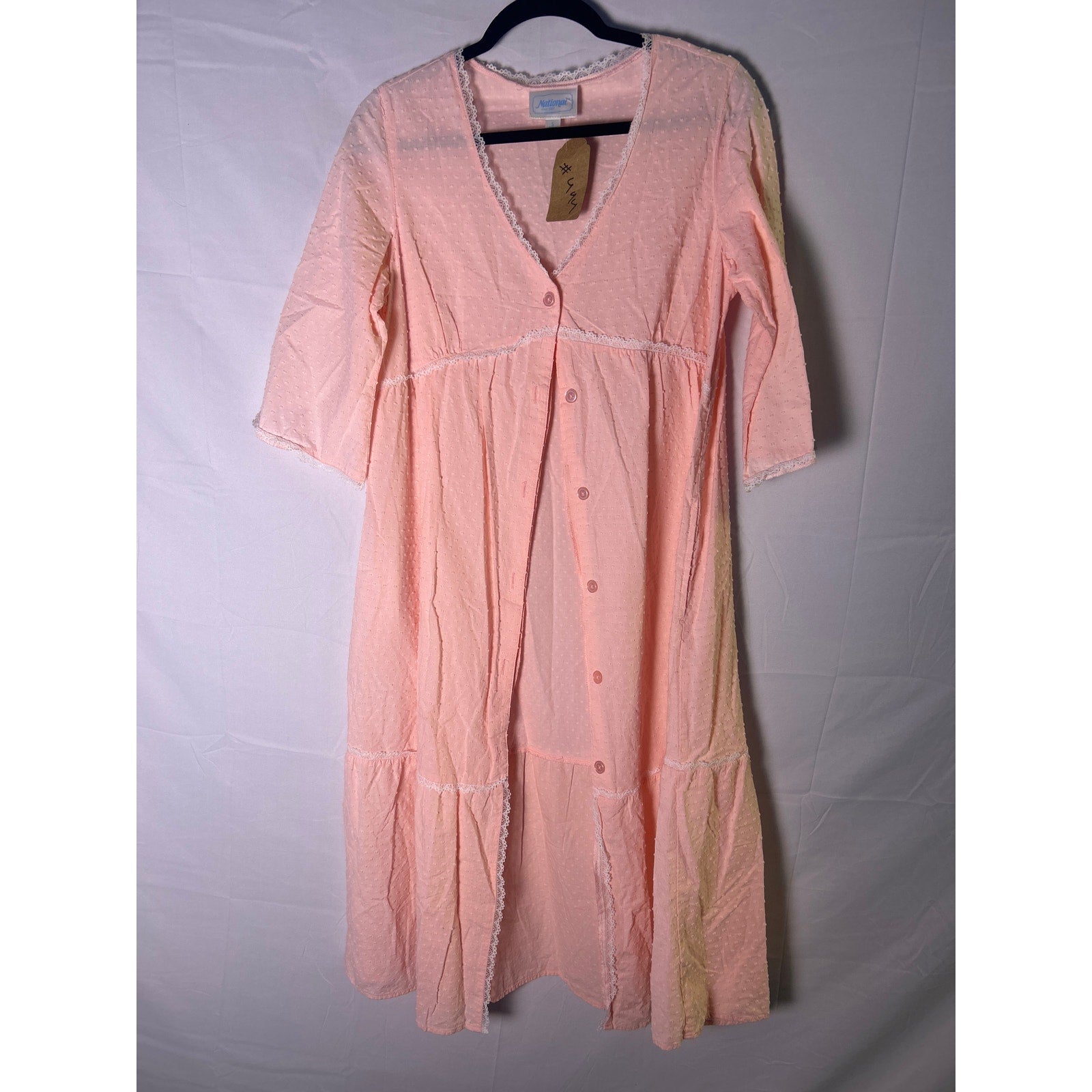 Vintage National Night Gown House Dress Pockets Cottagecore Woman's Size Small
