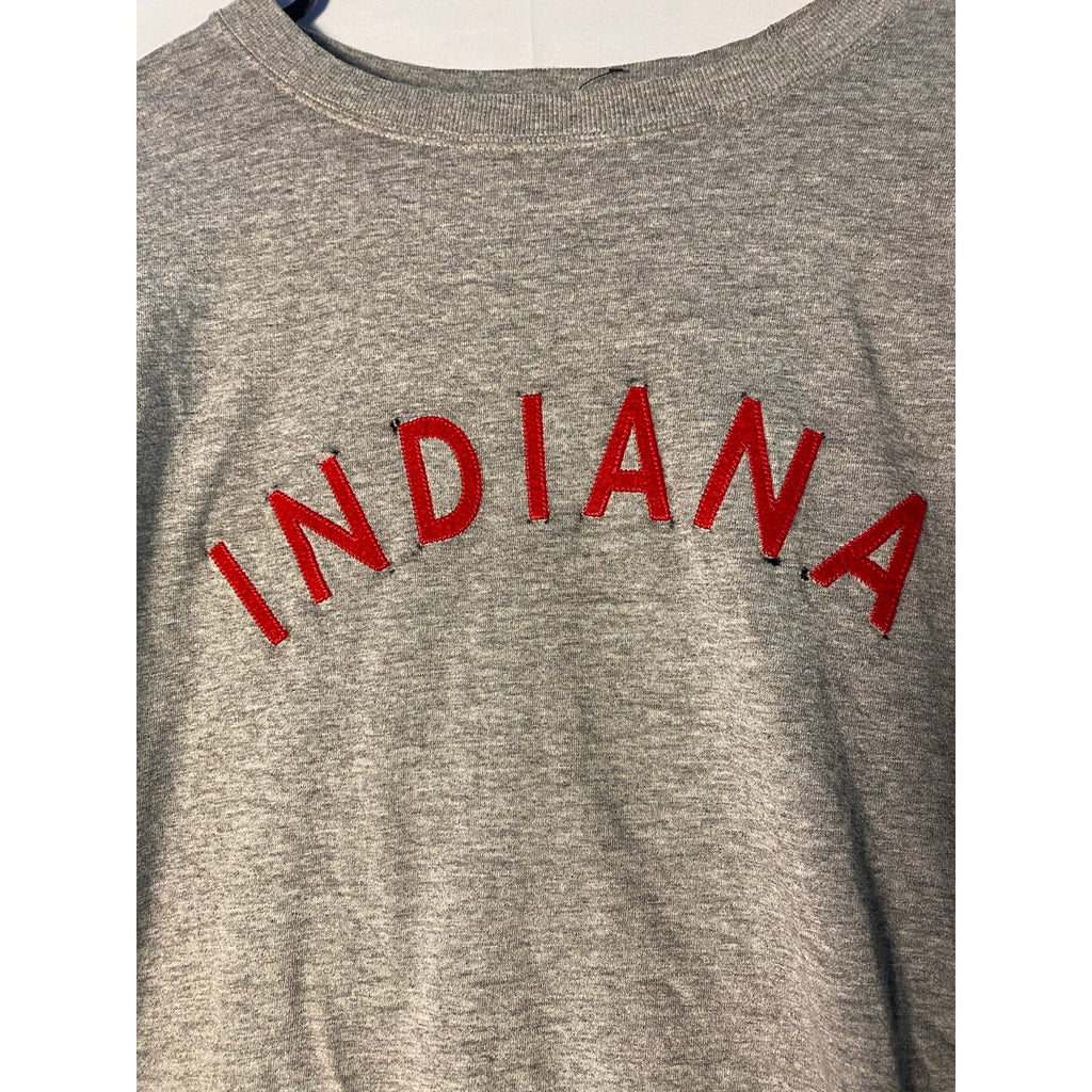 Vintage IU Indiana University Arch Embroidered Gray Crewneck Sweater Men's XL